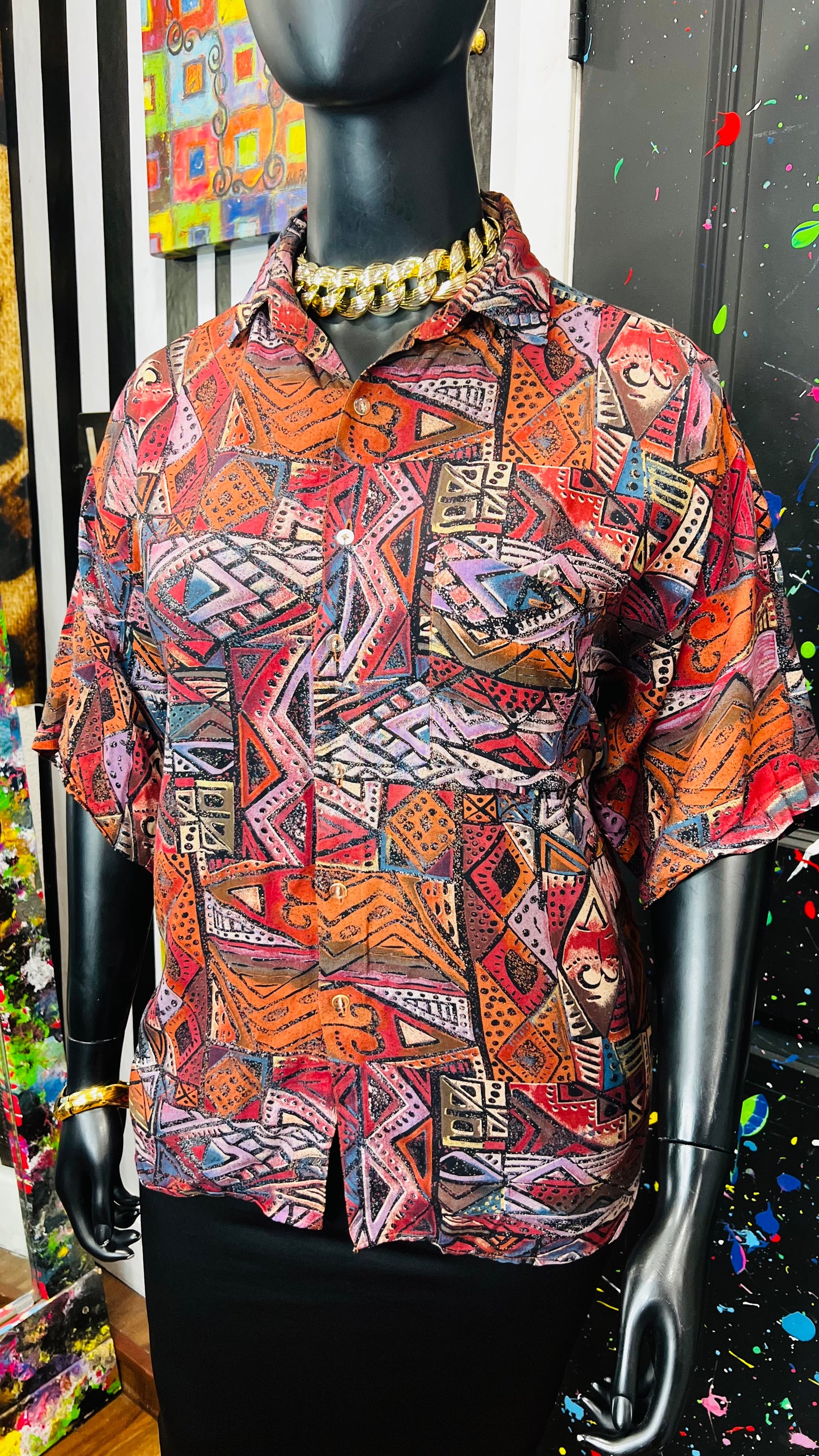 Vintage Rayon Abstract Blouse (22)