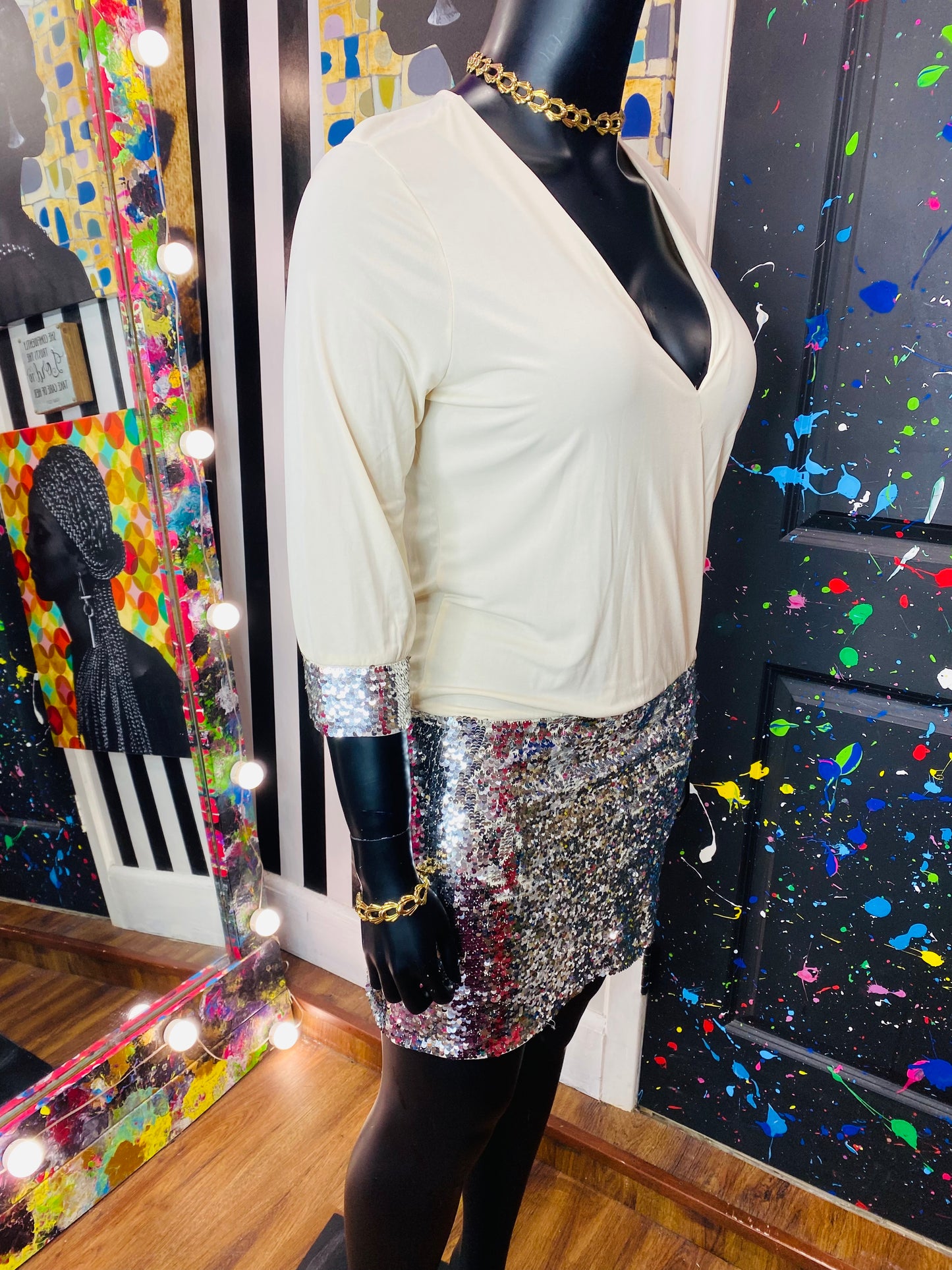 Vintage Venus Sequin Mini Dress