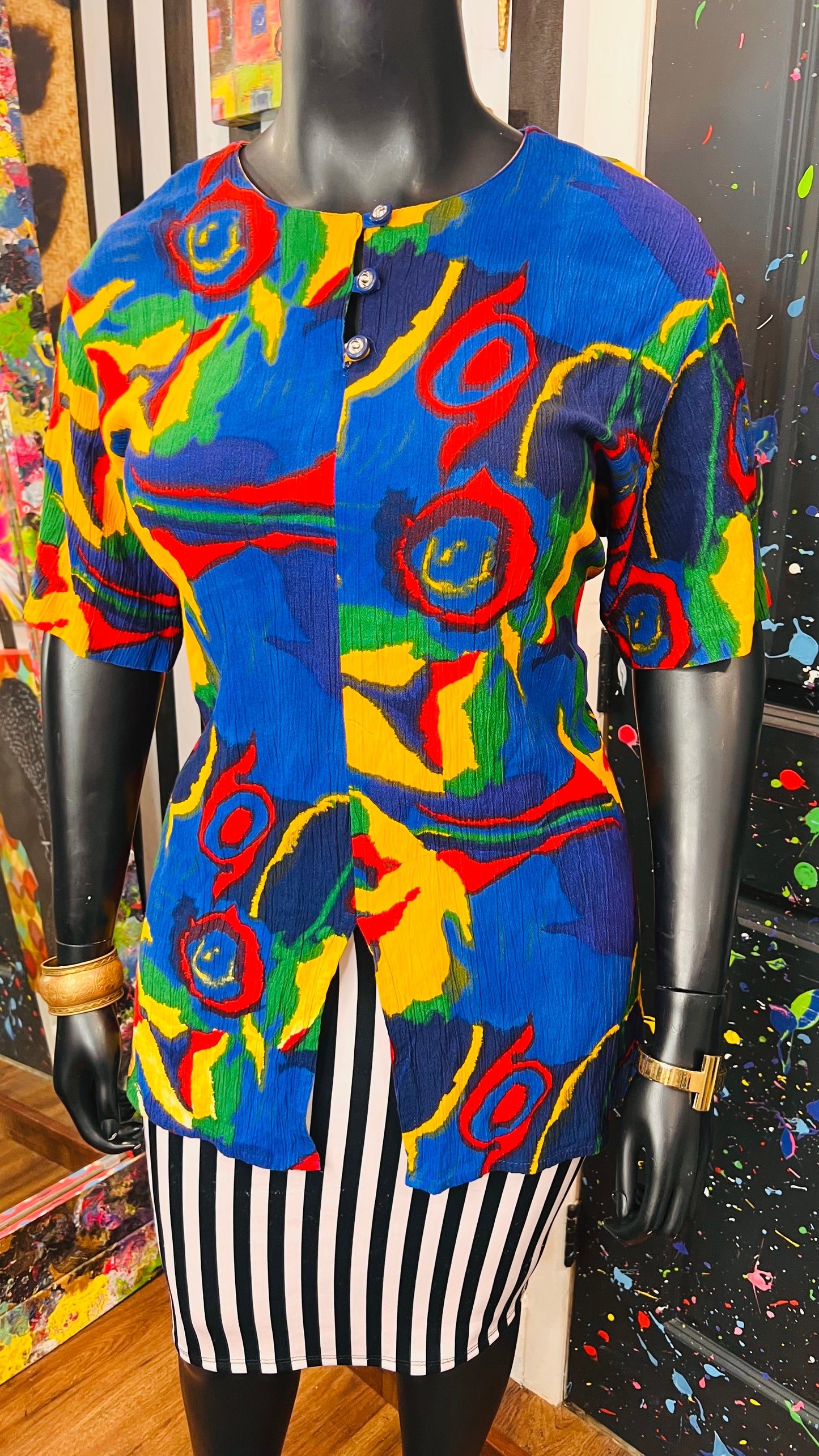 Vintage CM Shapes Rayon Blouse (20)