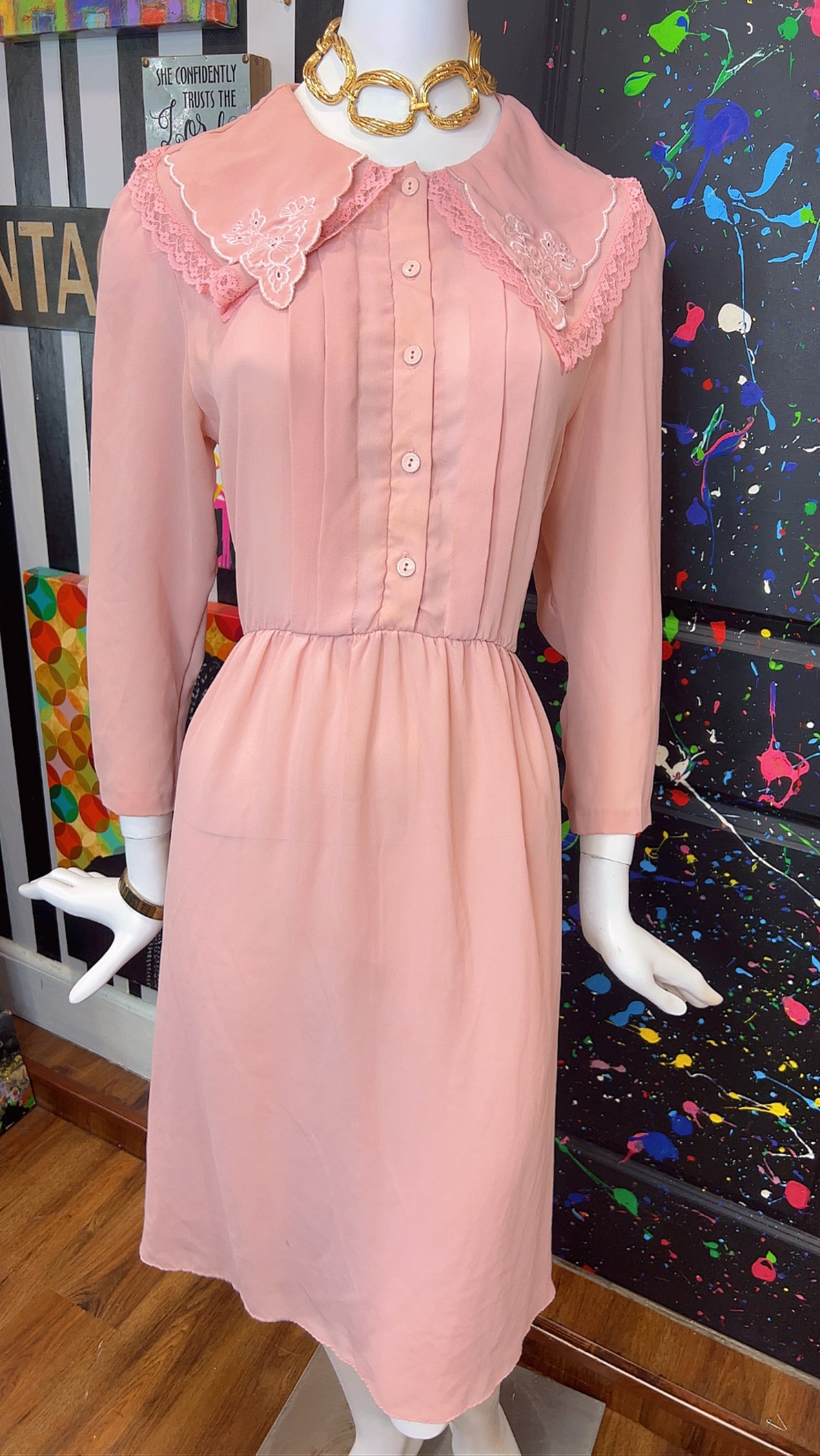 Vintage Blush Pink Dress (14)