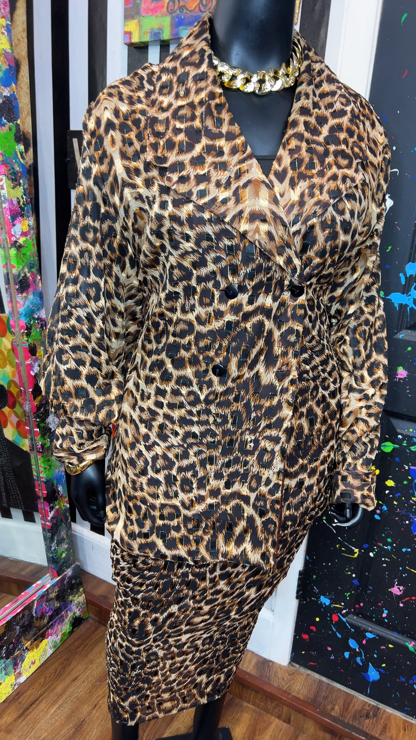 Vintage Animal Print Skirt Set (24)