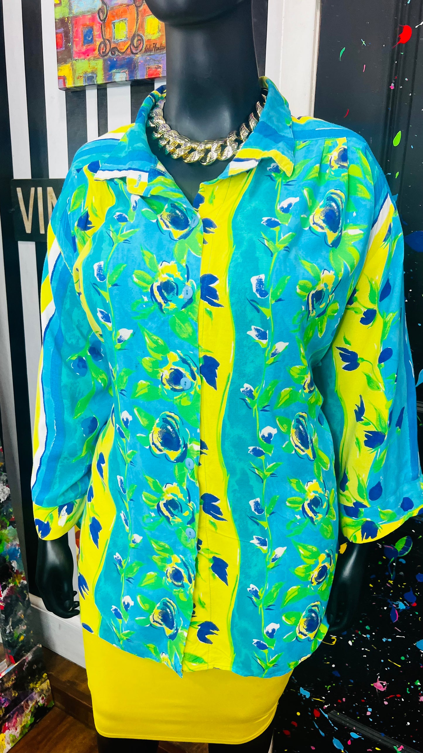 Vintage Rayon Vibrant Personal Touch Blouse (26/28)