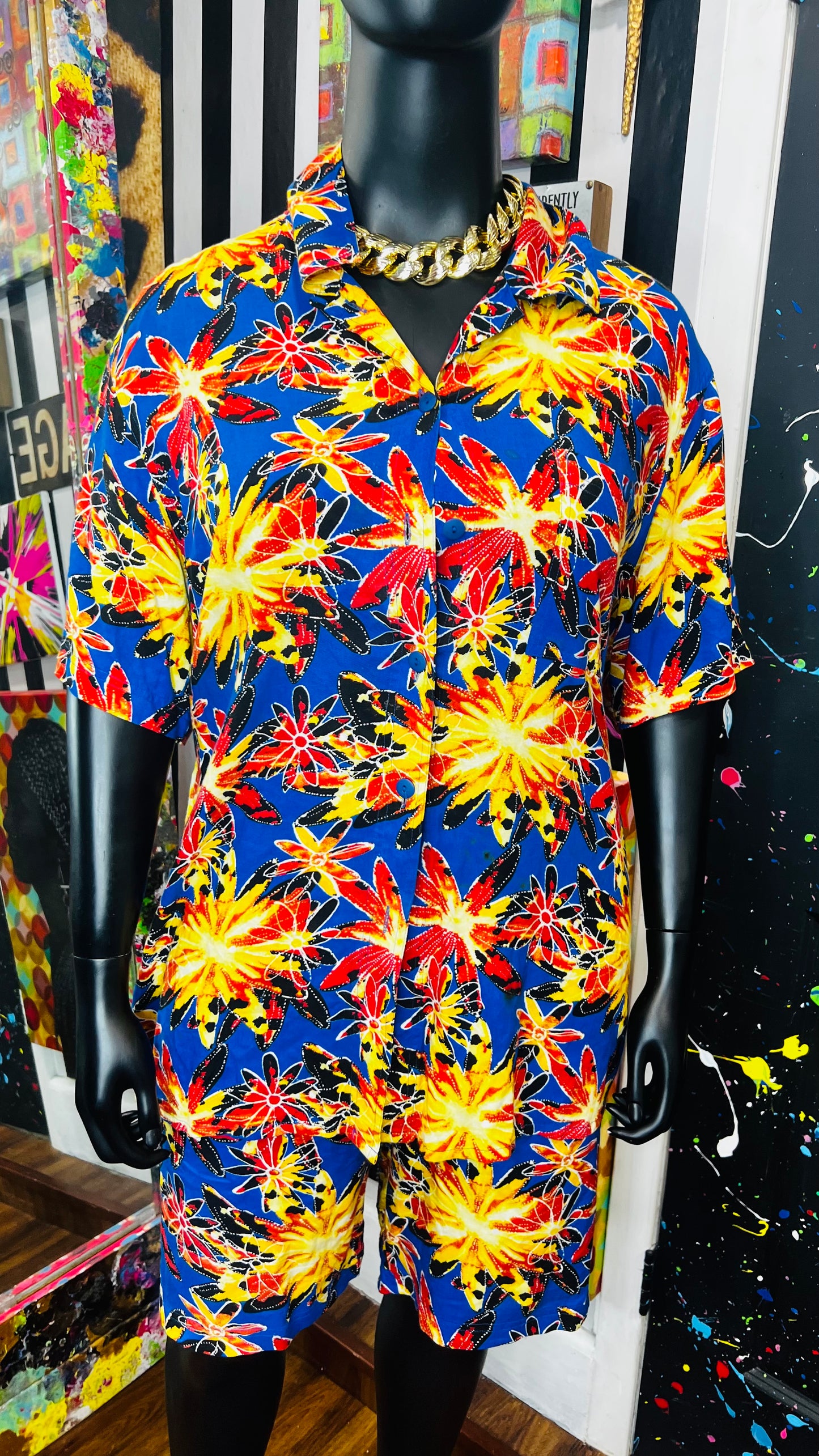 Vintage CM Shapes Blue Floral Short Set (24)