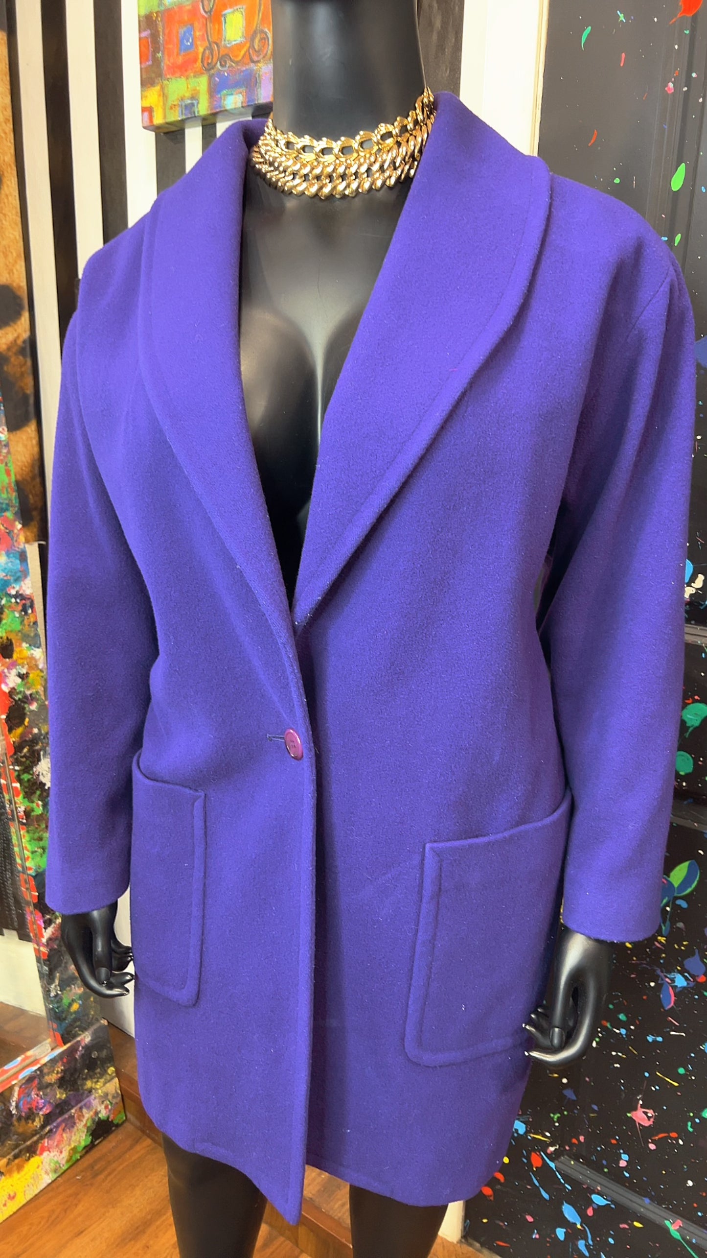 Vintage Neiman Marcus Purple Wool Coat (20)