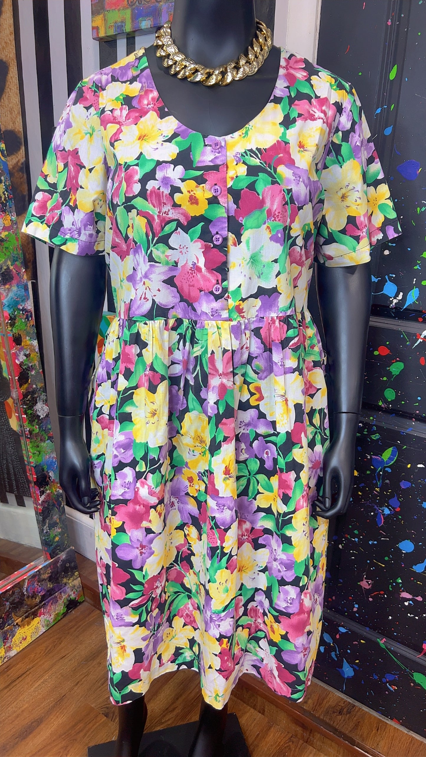 Vintage Floral Cotton Dress (18)