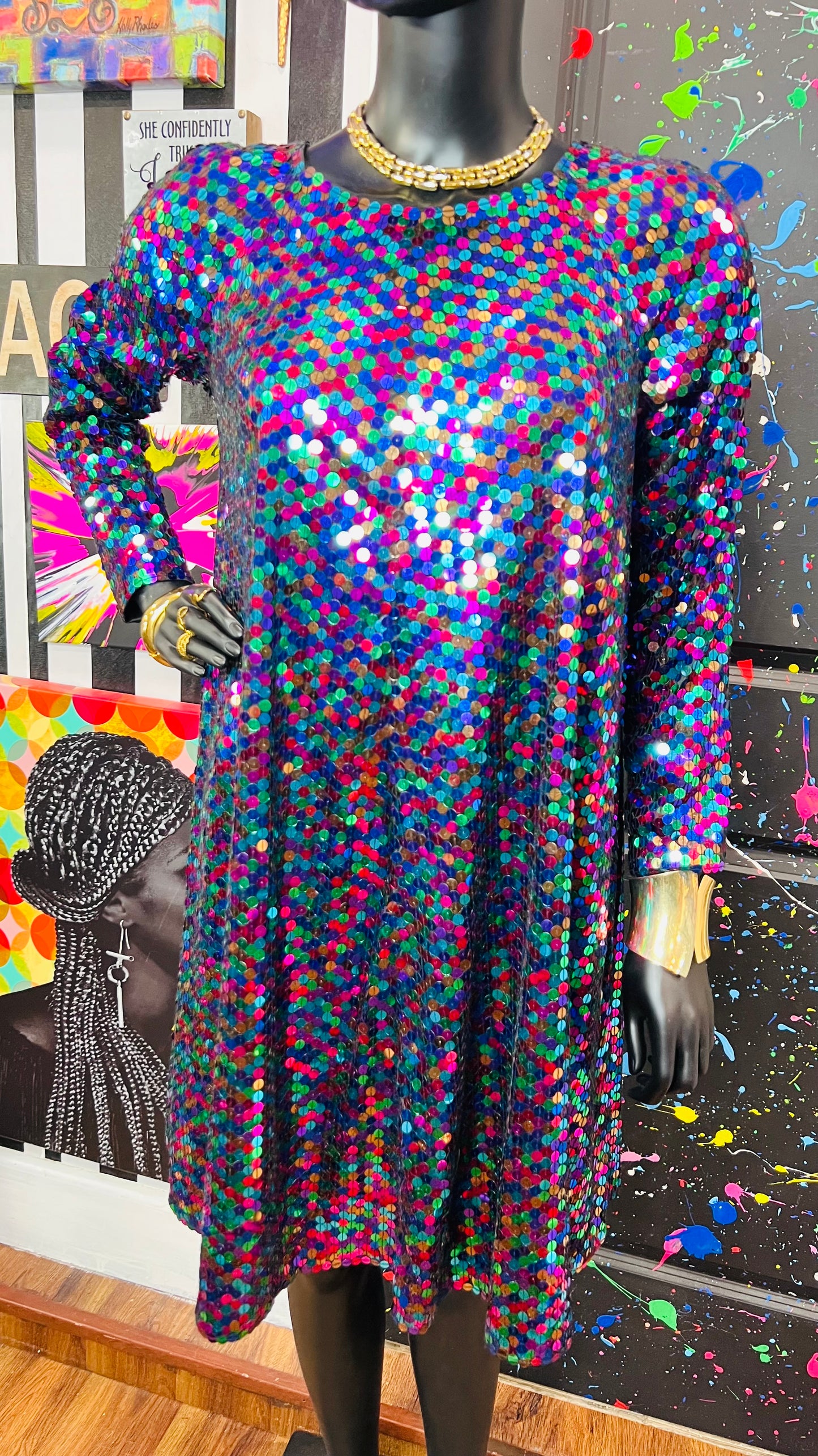 Vintage Sequin (Has Stretch) Circle Dress (14)