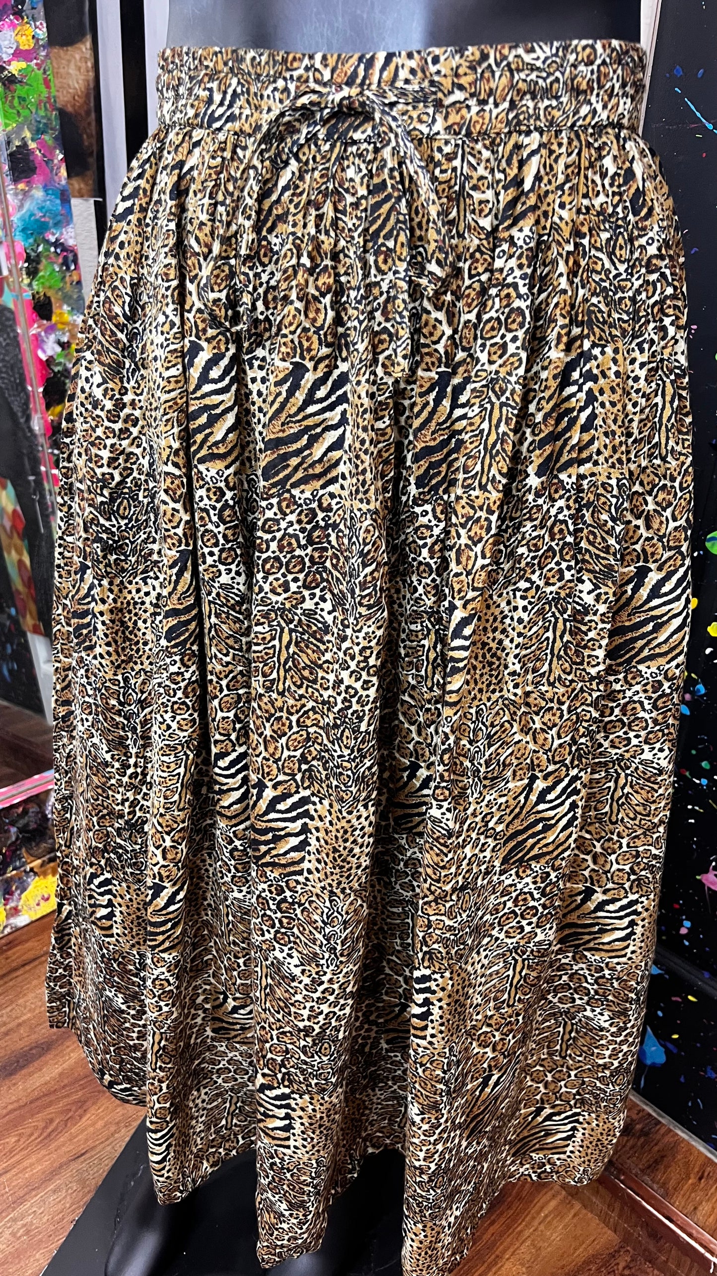 Vintage Rayon Animal Print Skirt (20)
