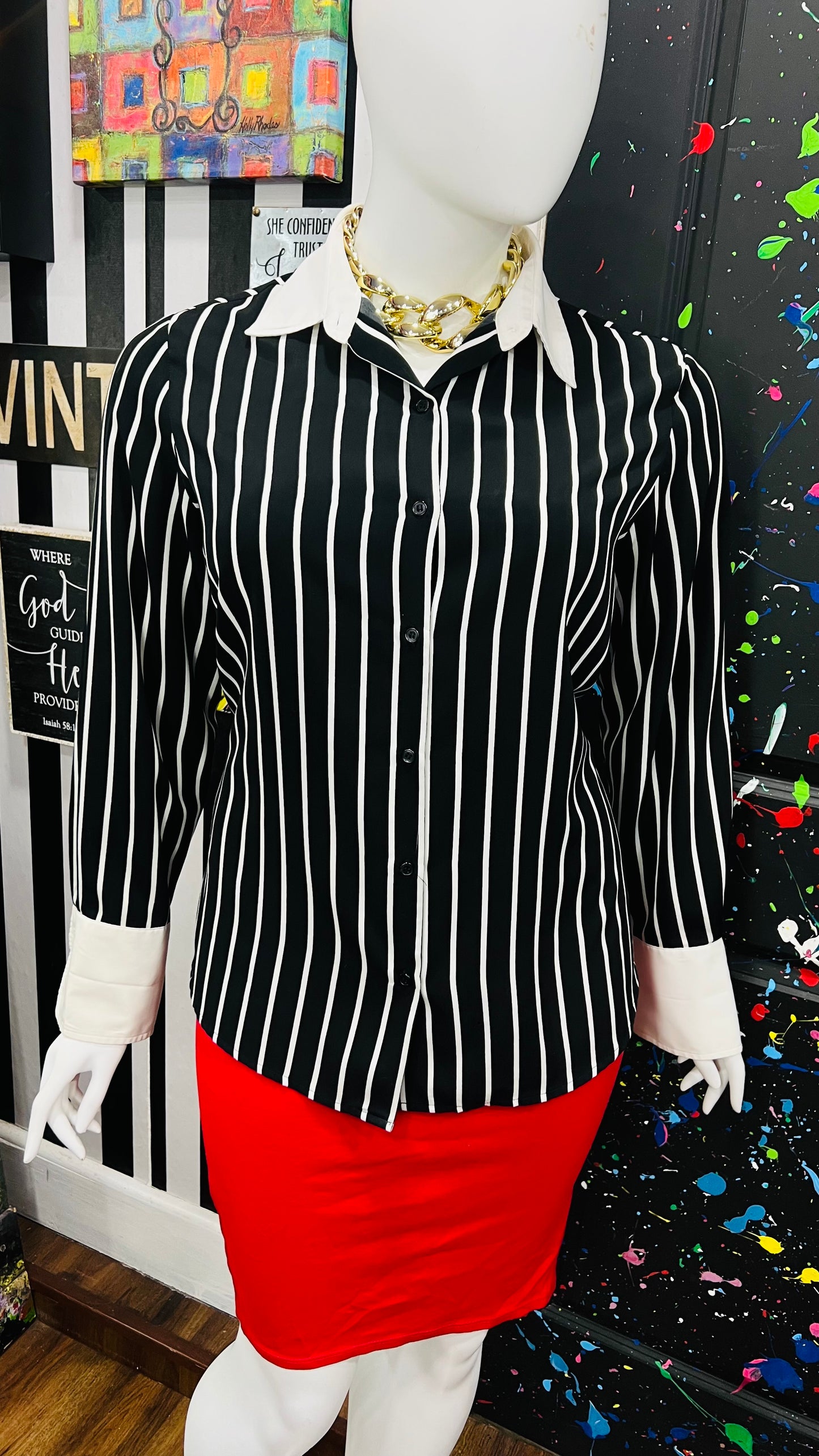 Vintage Jordan Striped Blouse (18)