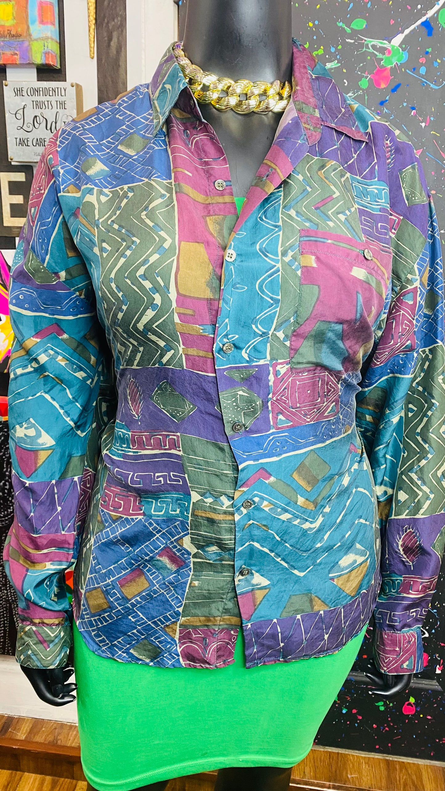 Vintage Funky Silk Blouse (20)