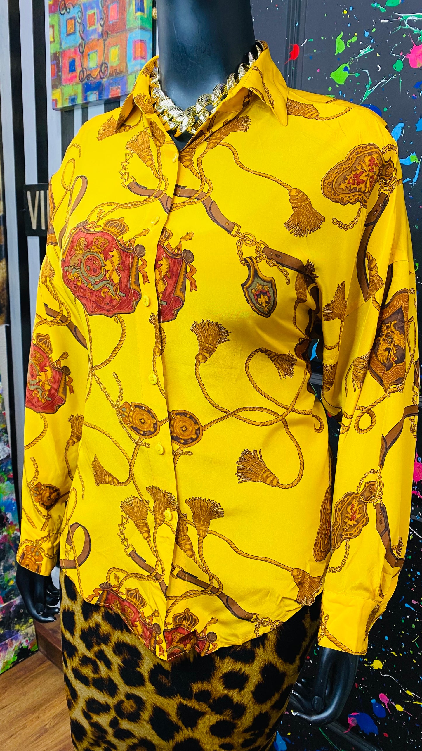 Vintage 100% Silk Tassle Blouse (12) Fits up to size 22