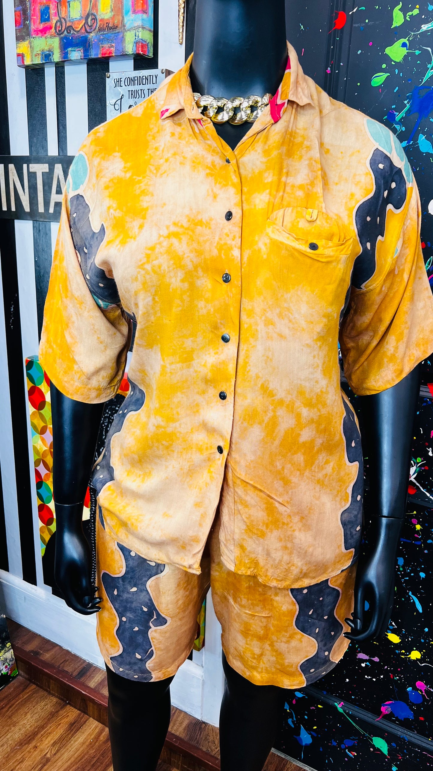 Vintage Rayon 90s Shorts Set (18)