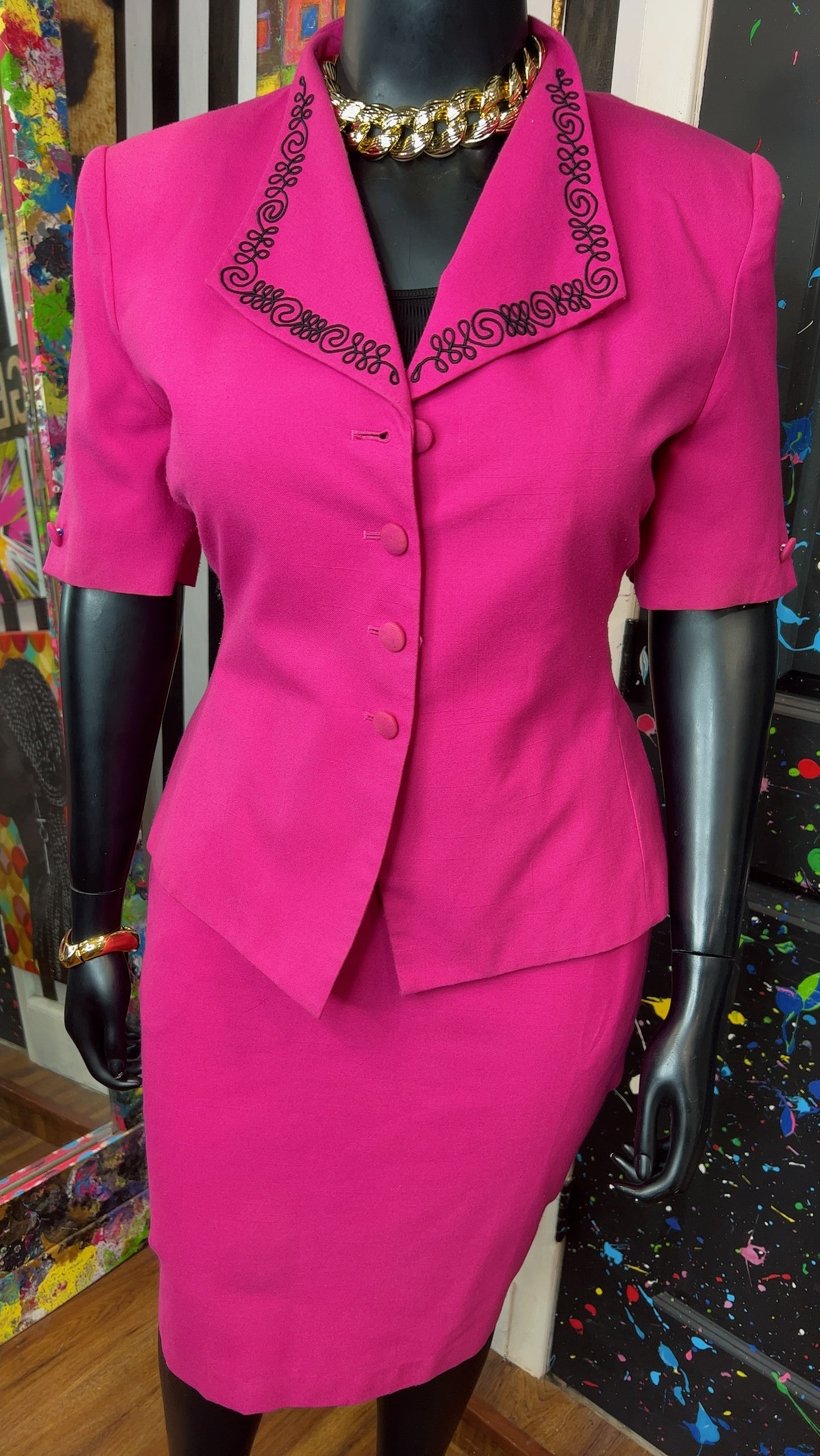 Vintage Pink Skirt Suit (16)