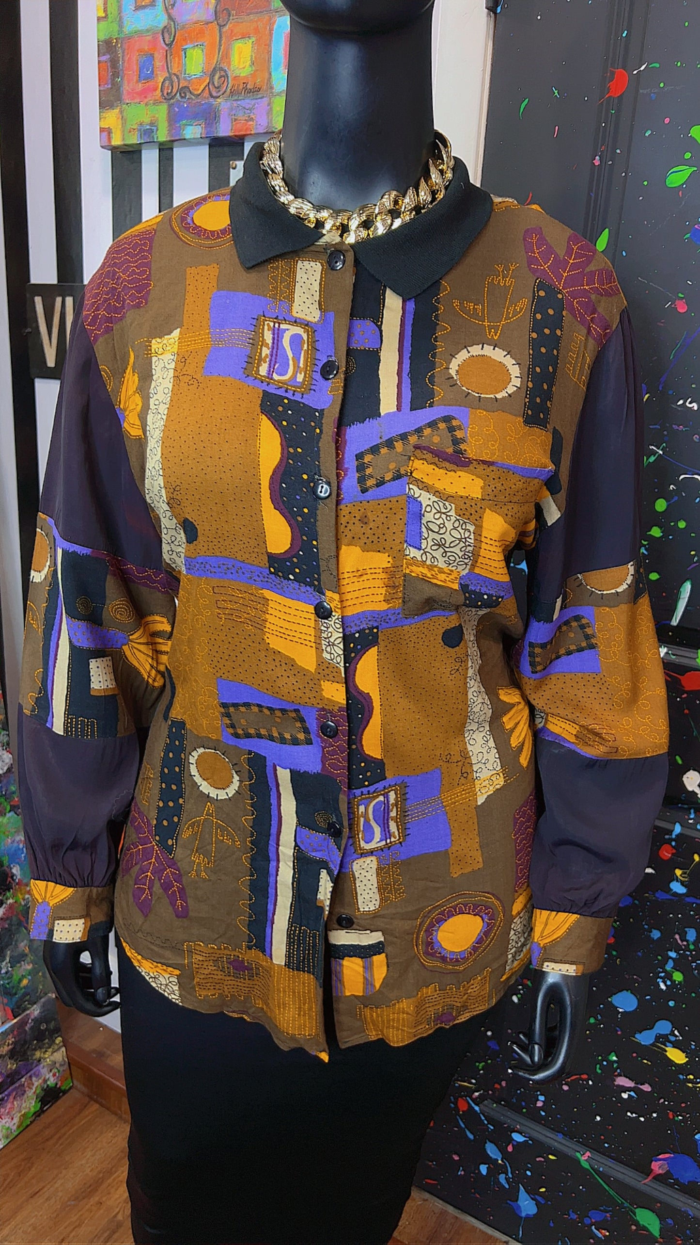 Vintage 80’s Rayon Blouse (14)