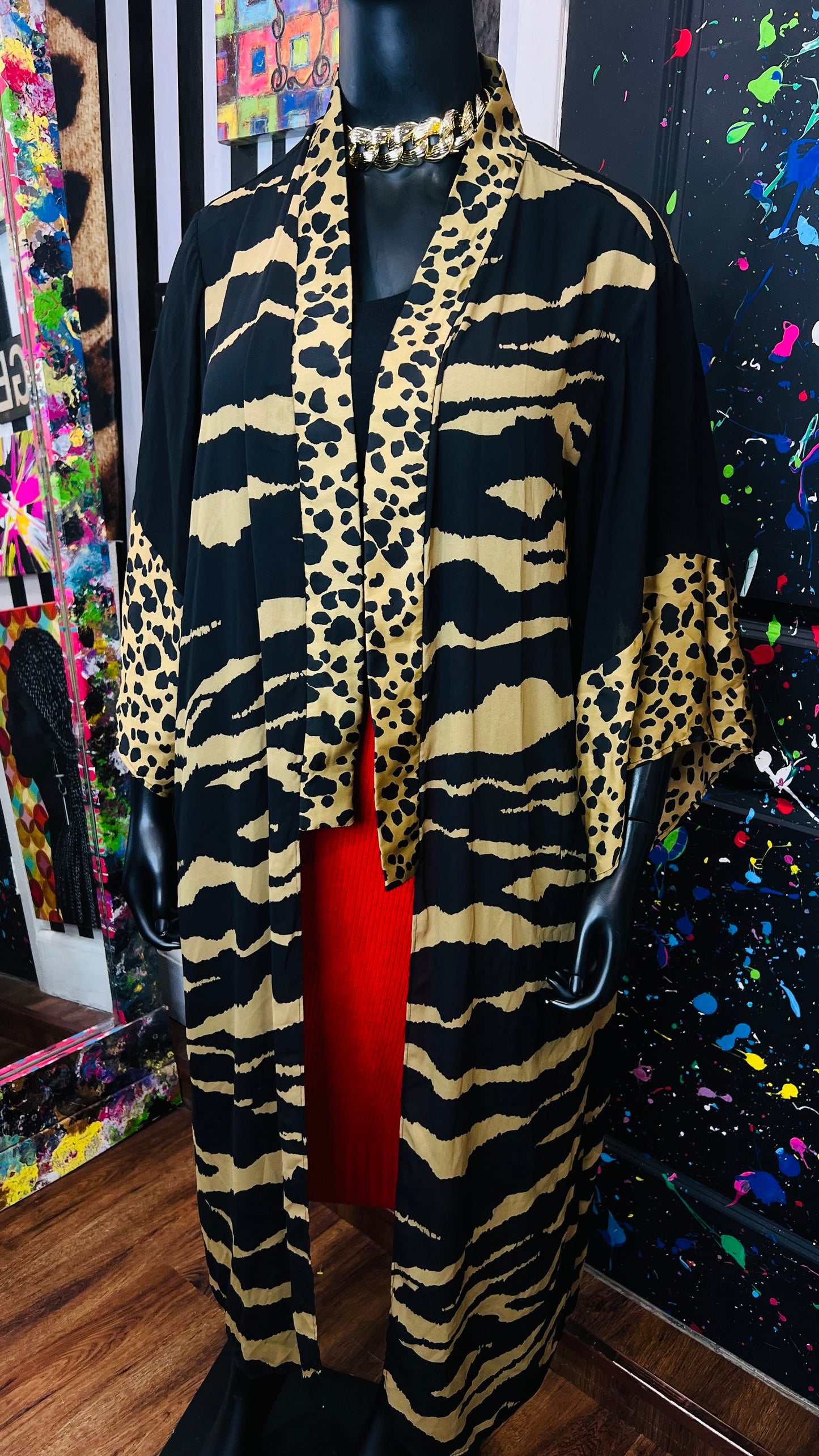 Animal Print Duster (OS)