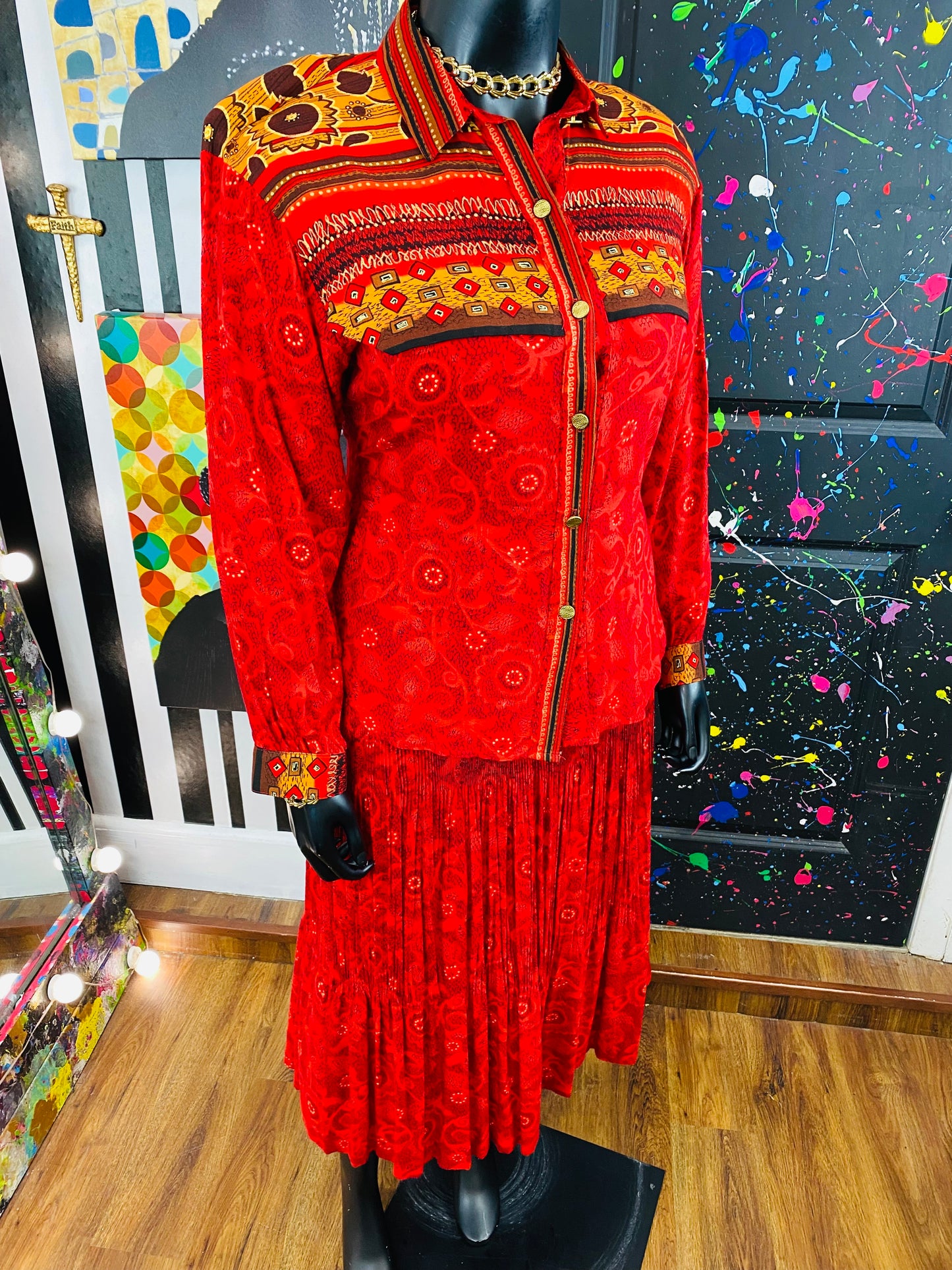 Vintage STARFIRE 2 piece Skirt Set