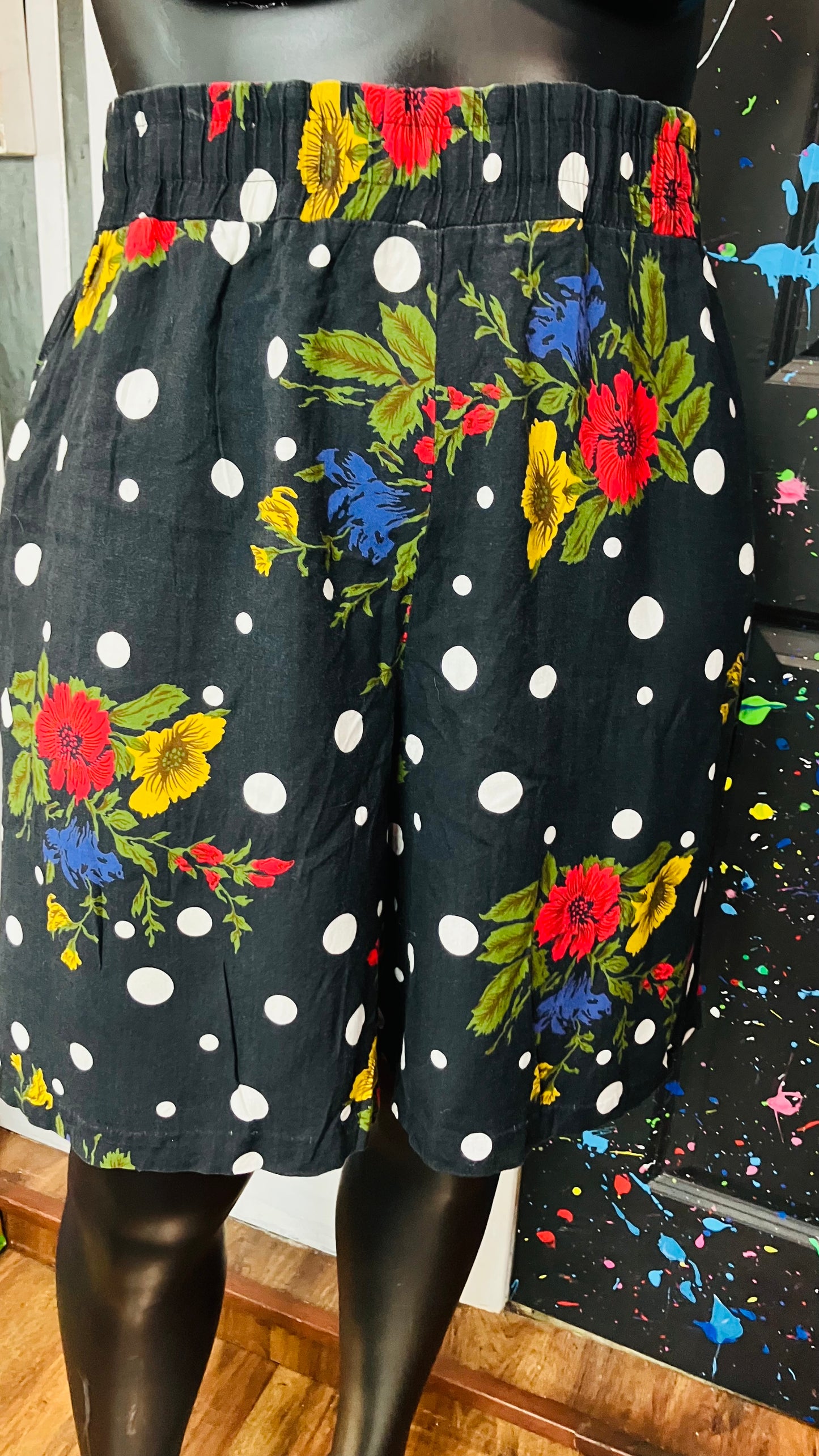 Vintage Rayon Polka Dot & Floral Shorts (18)