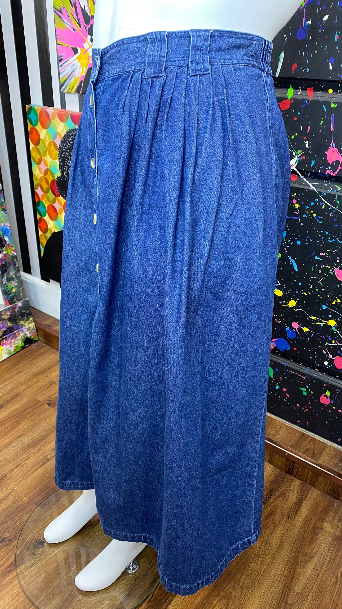 Vintage Denim Button Down Skirt (20W)