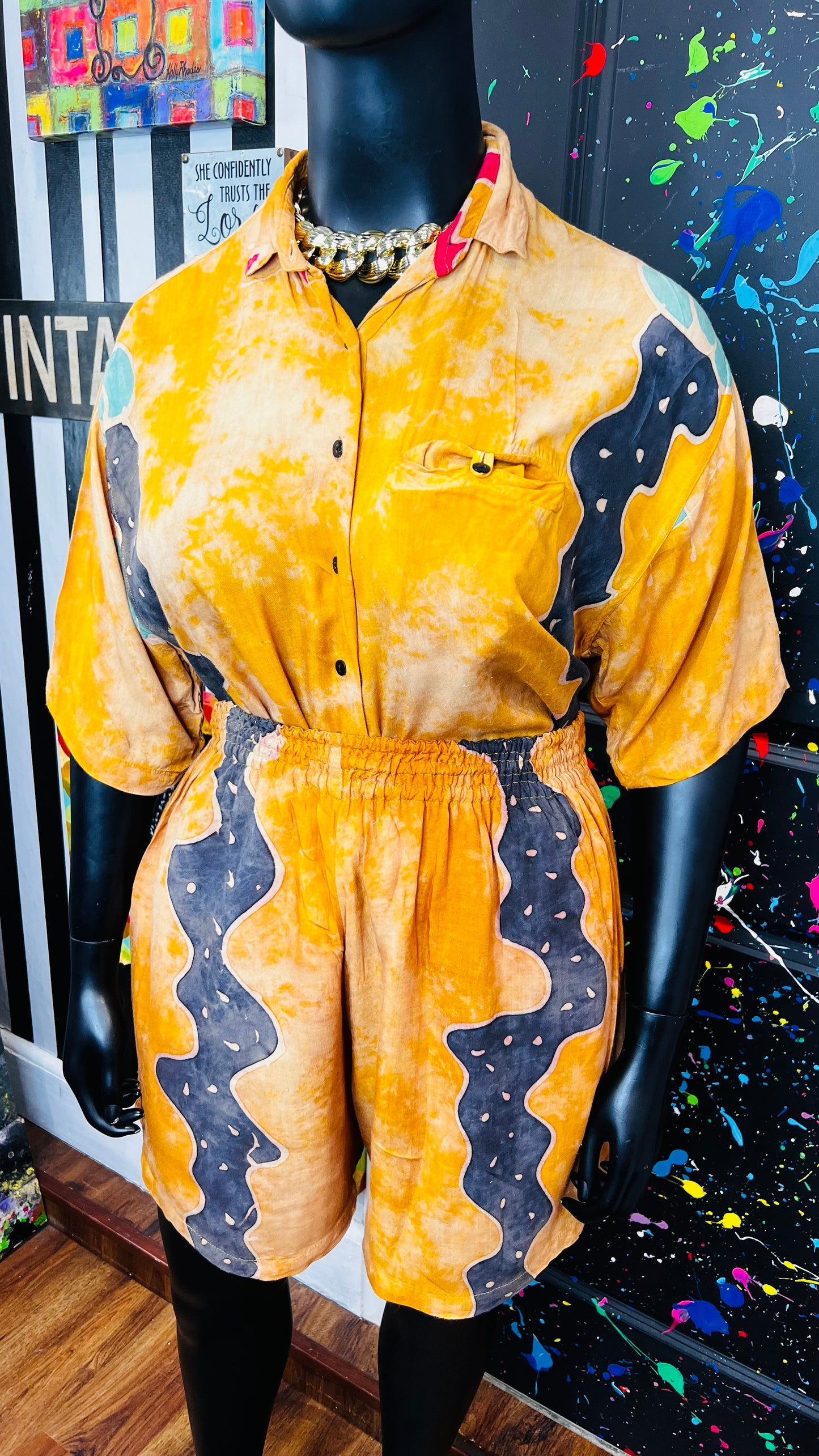 Vintage Rayon 90s Shorts Set (18)