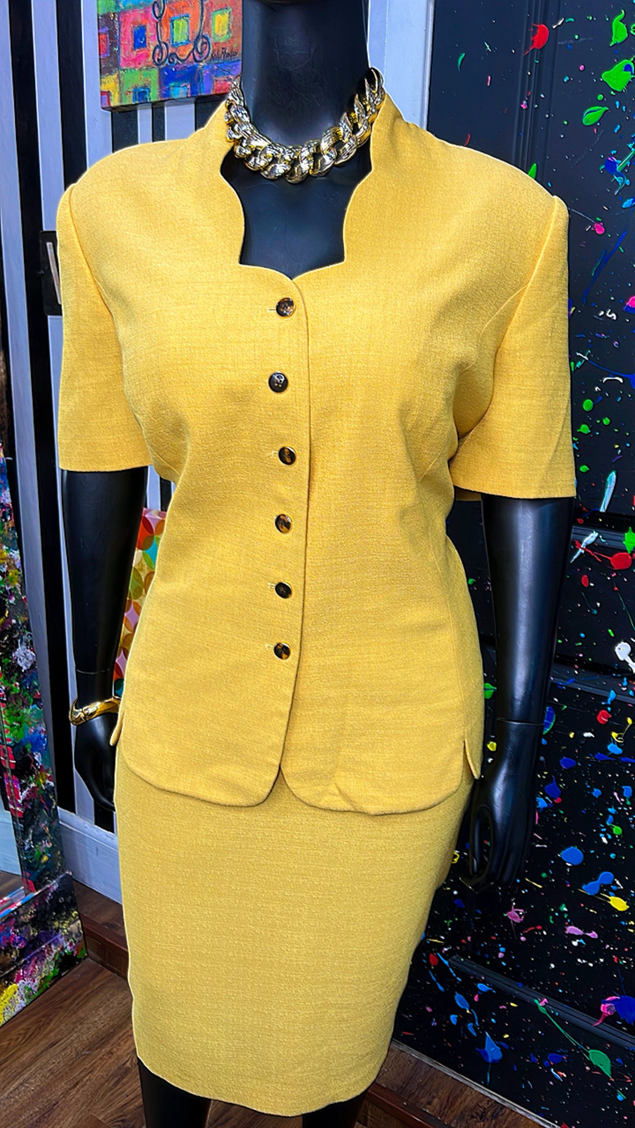 Vintage Yellow Skirt Suit (24W)