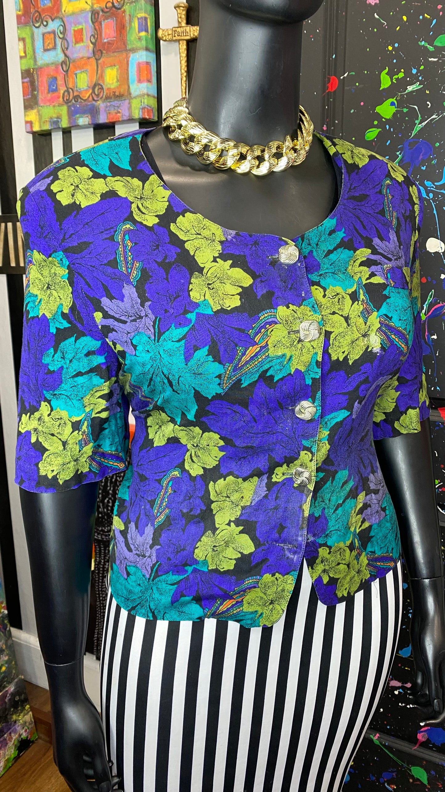 Vintage Floral Cropped Blouse (24)