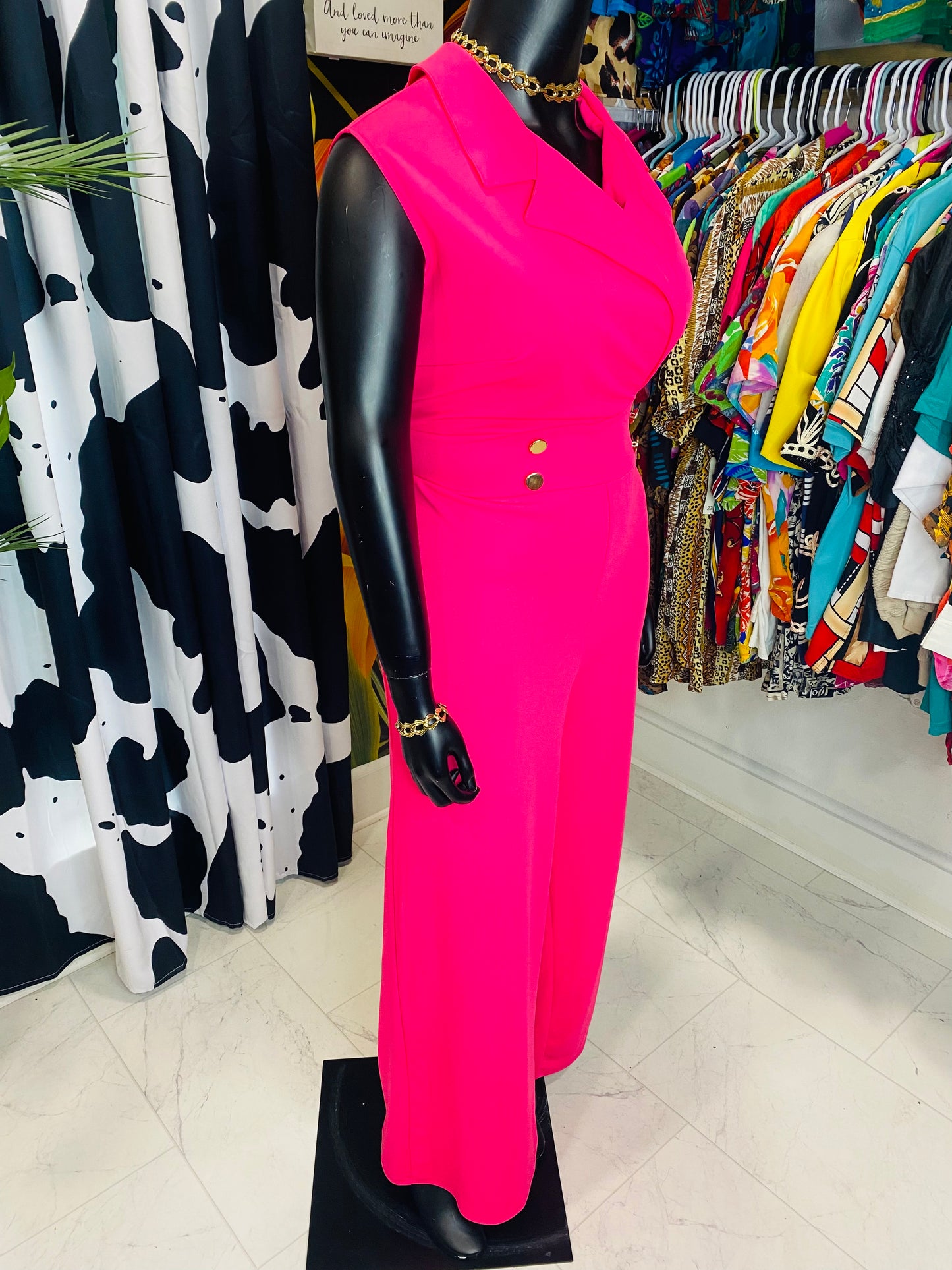Vintage Pink Sleeveless Jumpsuit