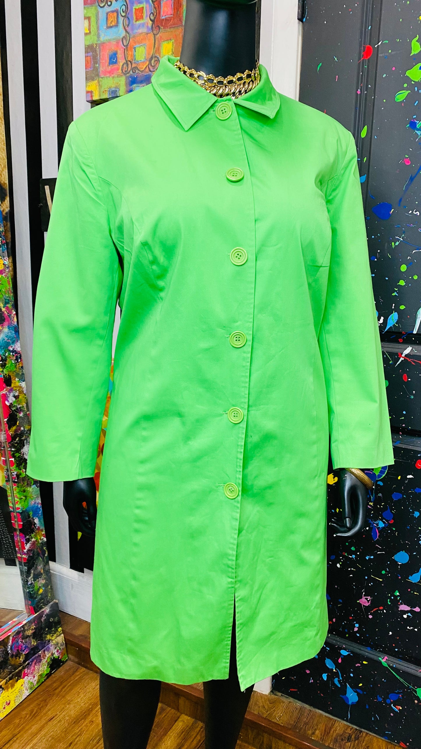 Vintage Y2K Long Green Jacket (18)