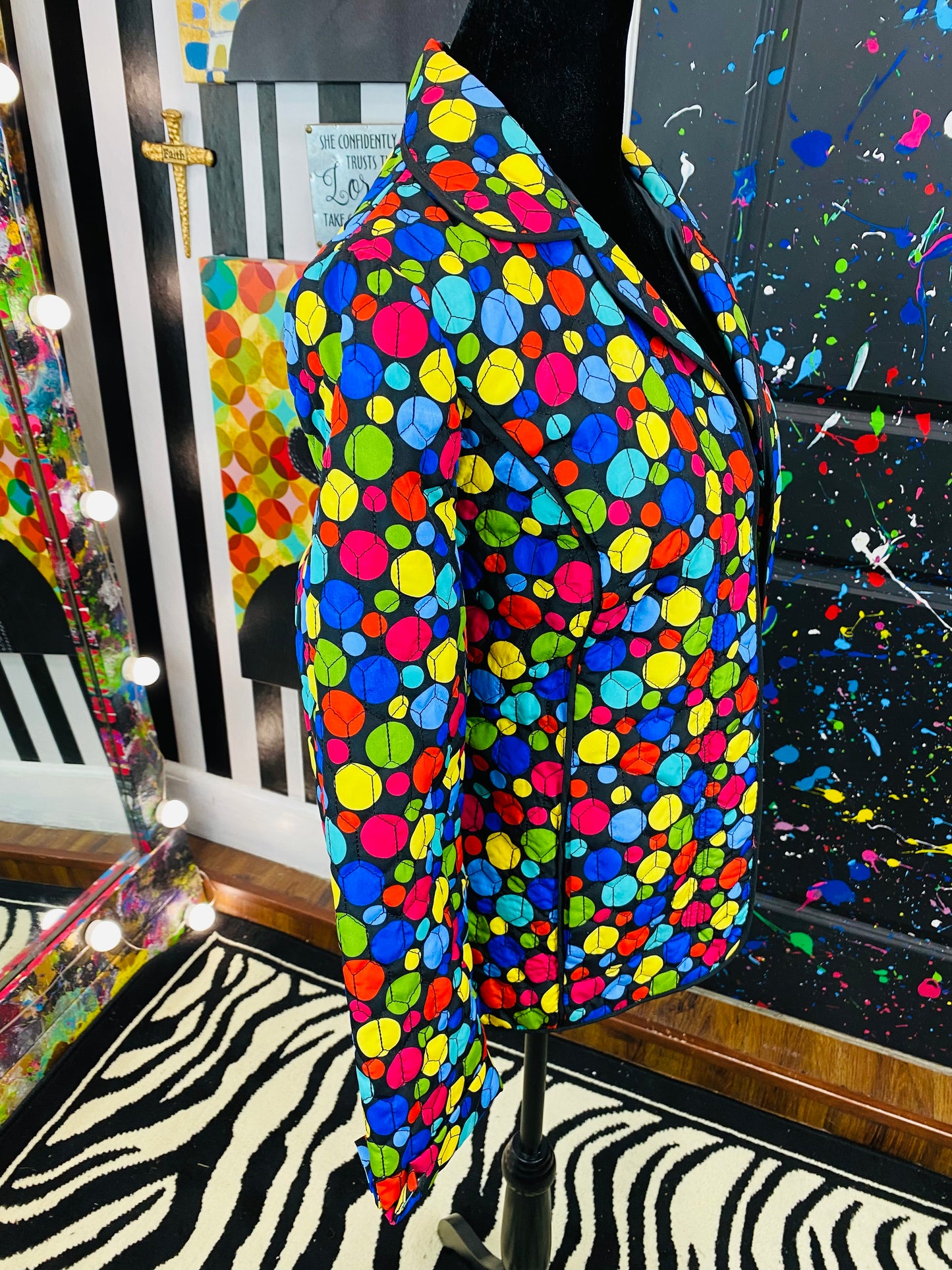 Vintage Multi -Colors Dot Blazer