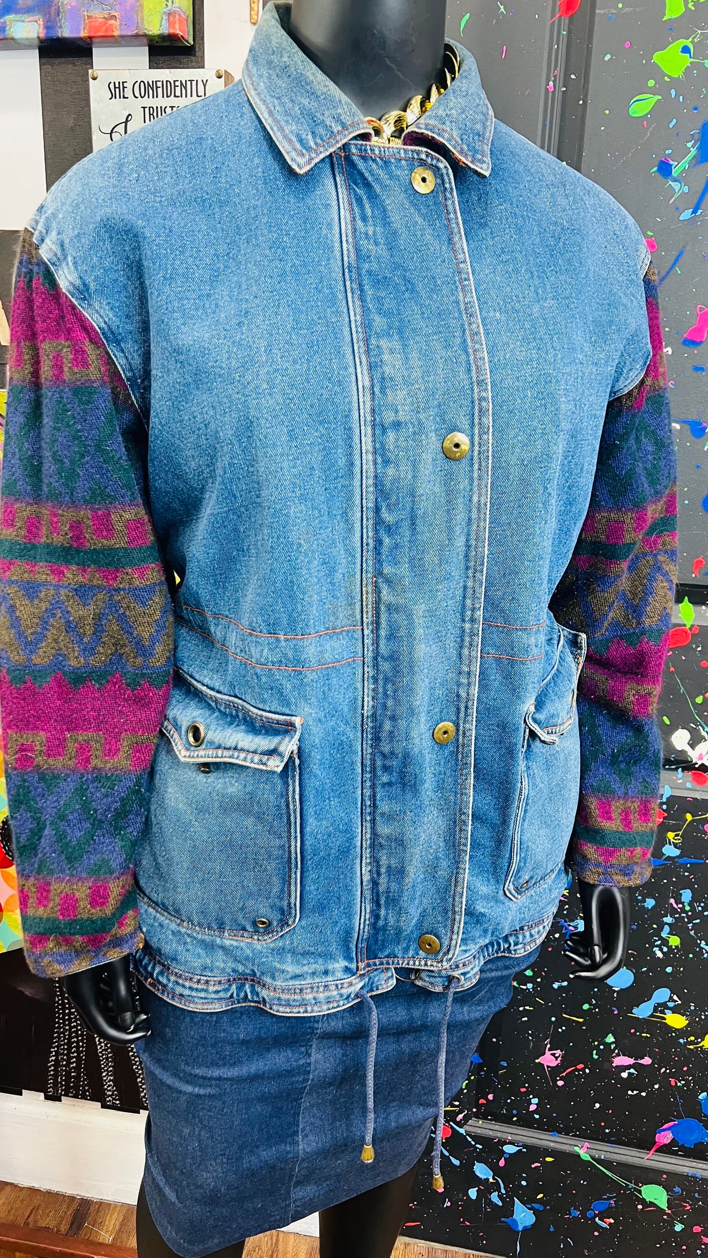Vintage Denim Puffer Coat (16/18)