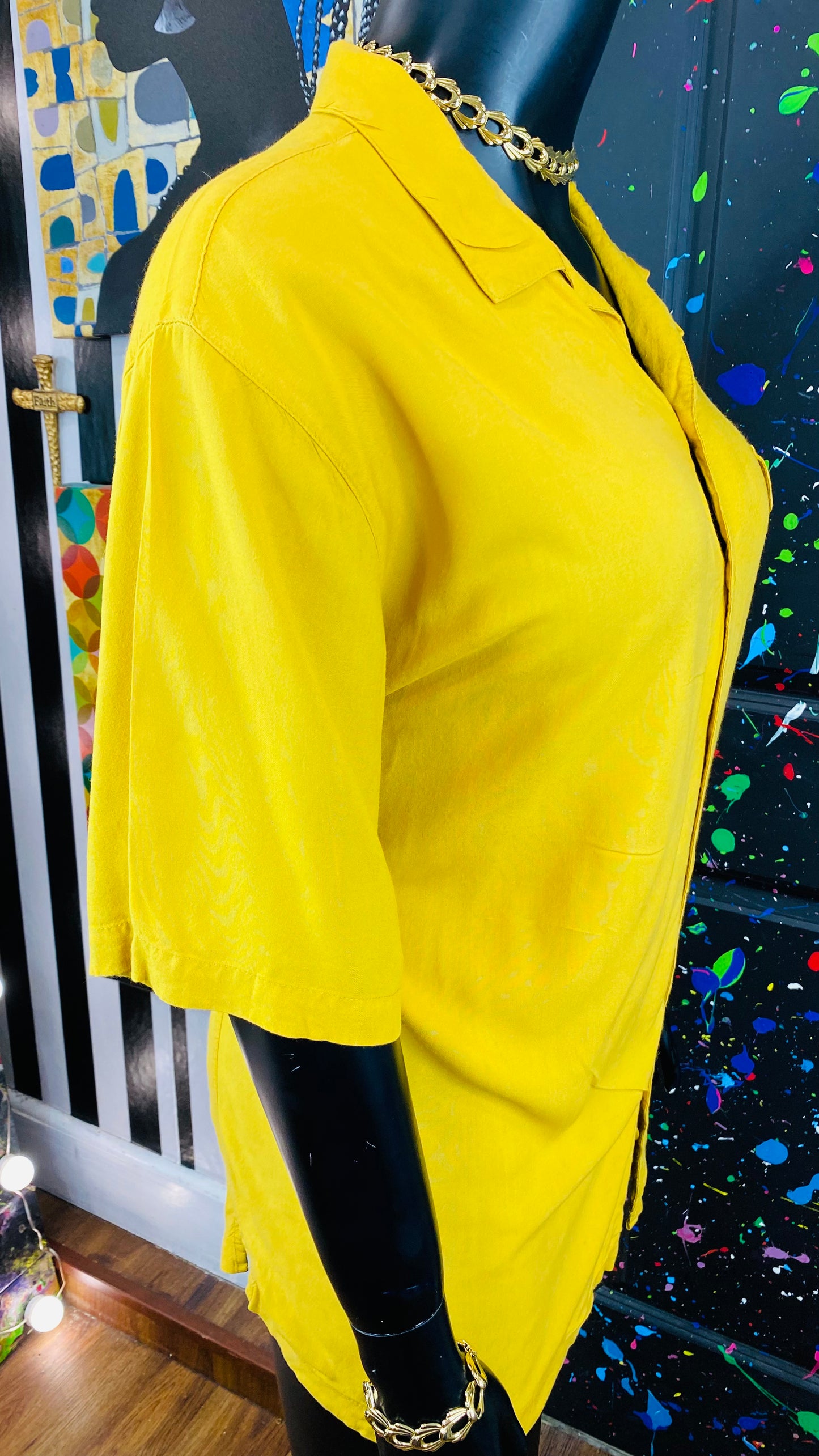 Gold Short Sleeve Blouse