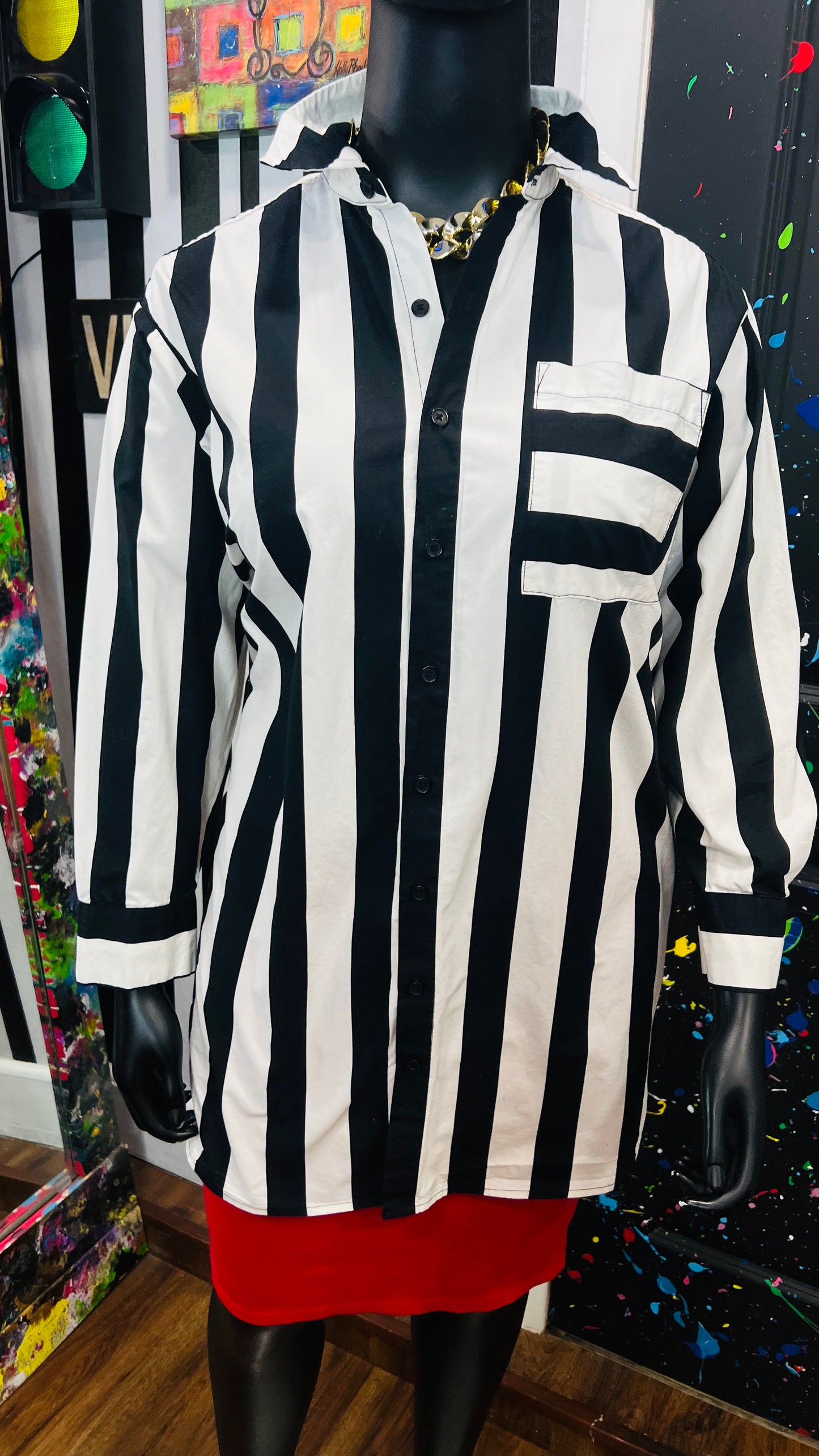 Vintage Inspired Cotton Black & White Blouse (14)