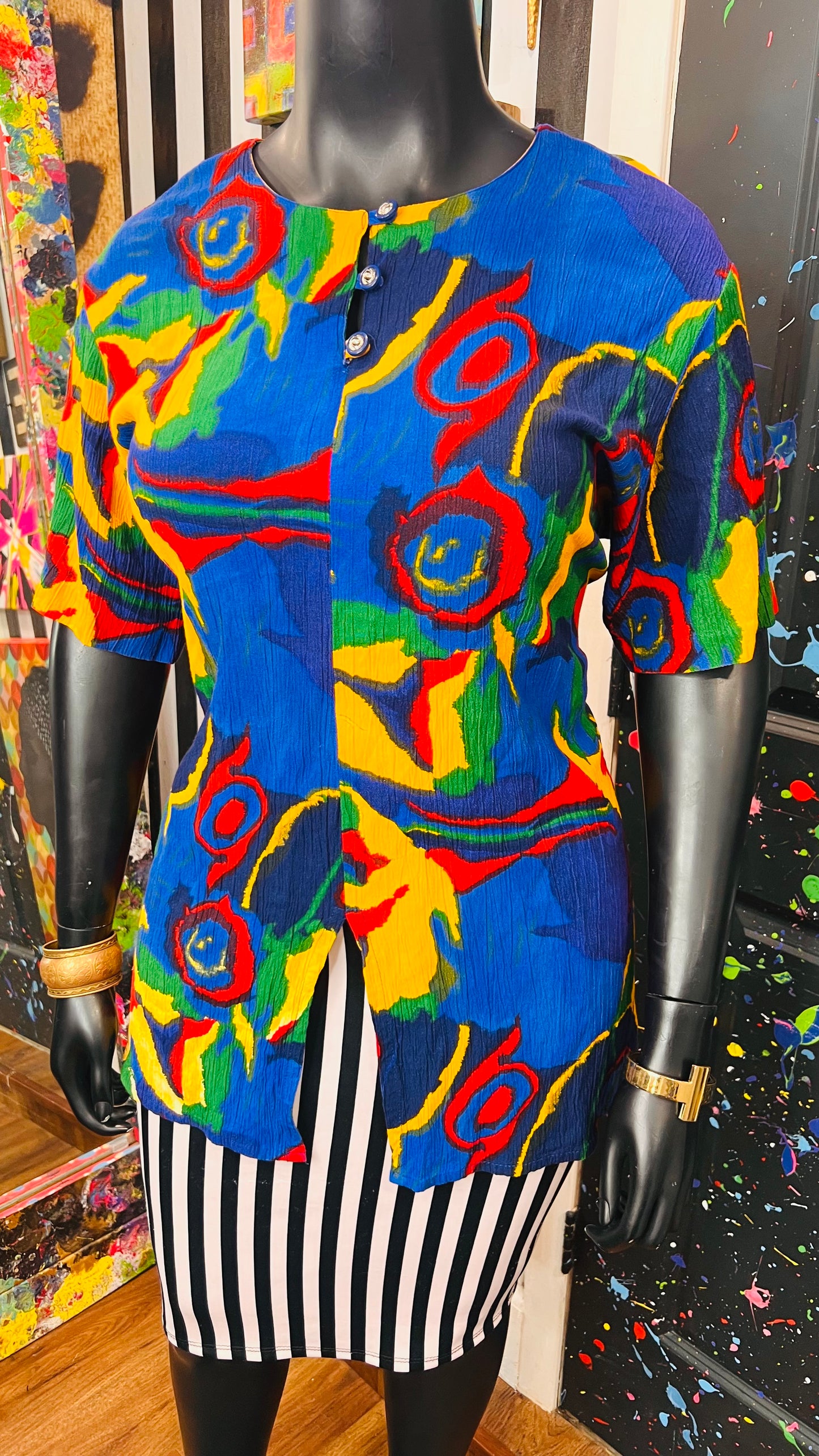 Vintage CM Shapes Rayon Blouse (20)