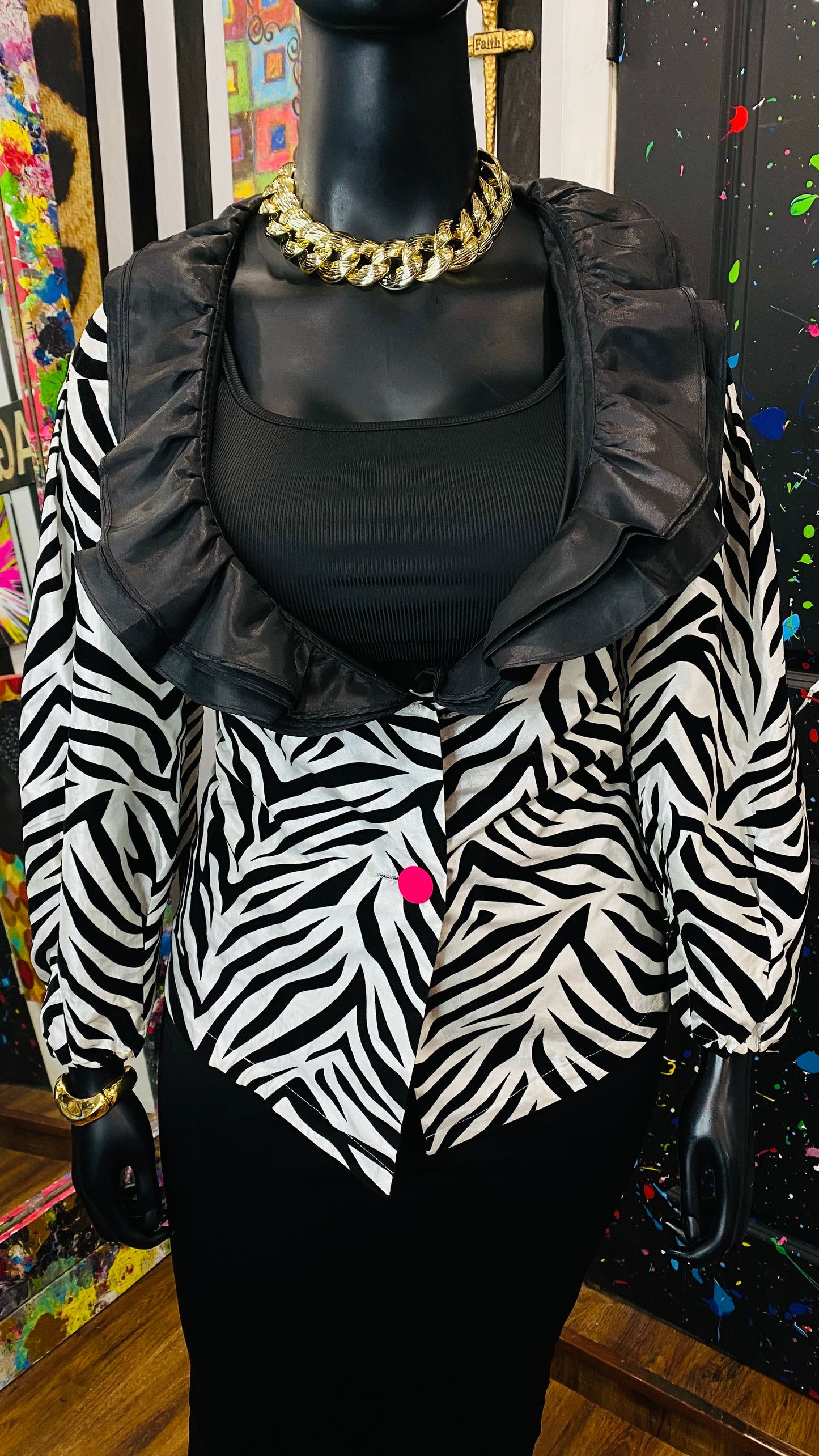 Vintage Zebra Print Blazer (14)
