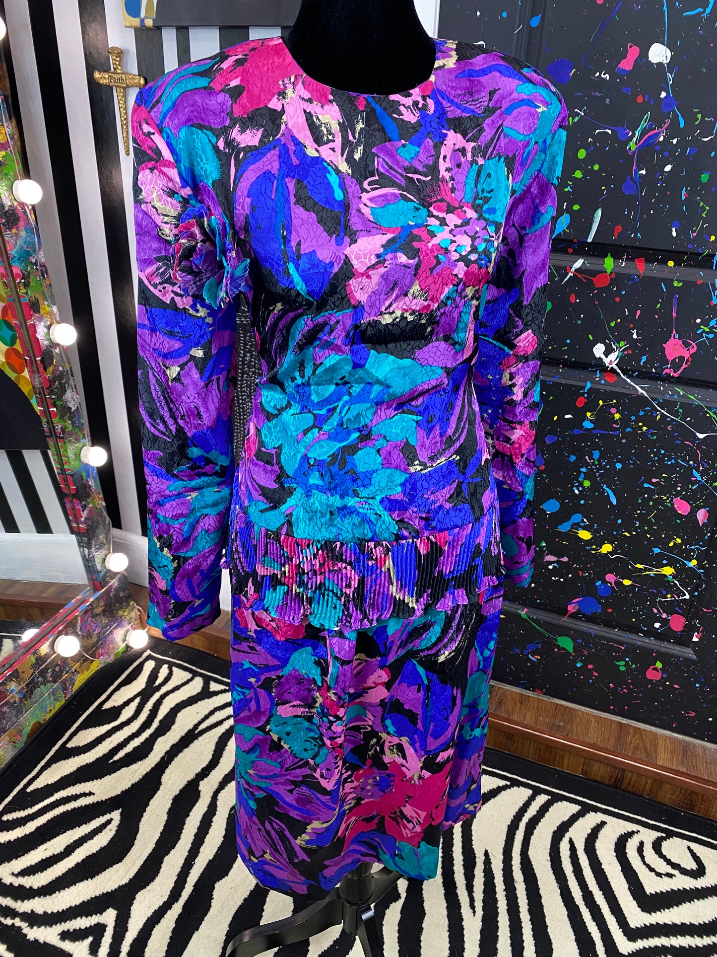 Vintage Floral 2 piece Skirt Set