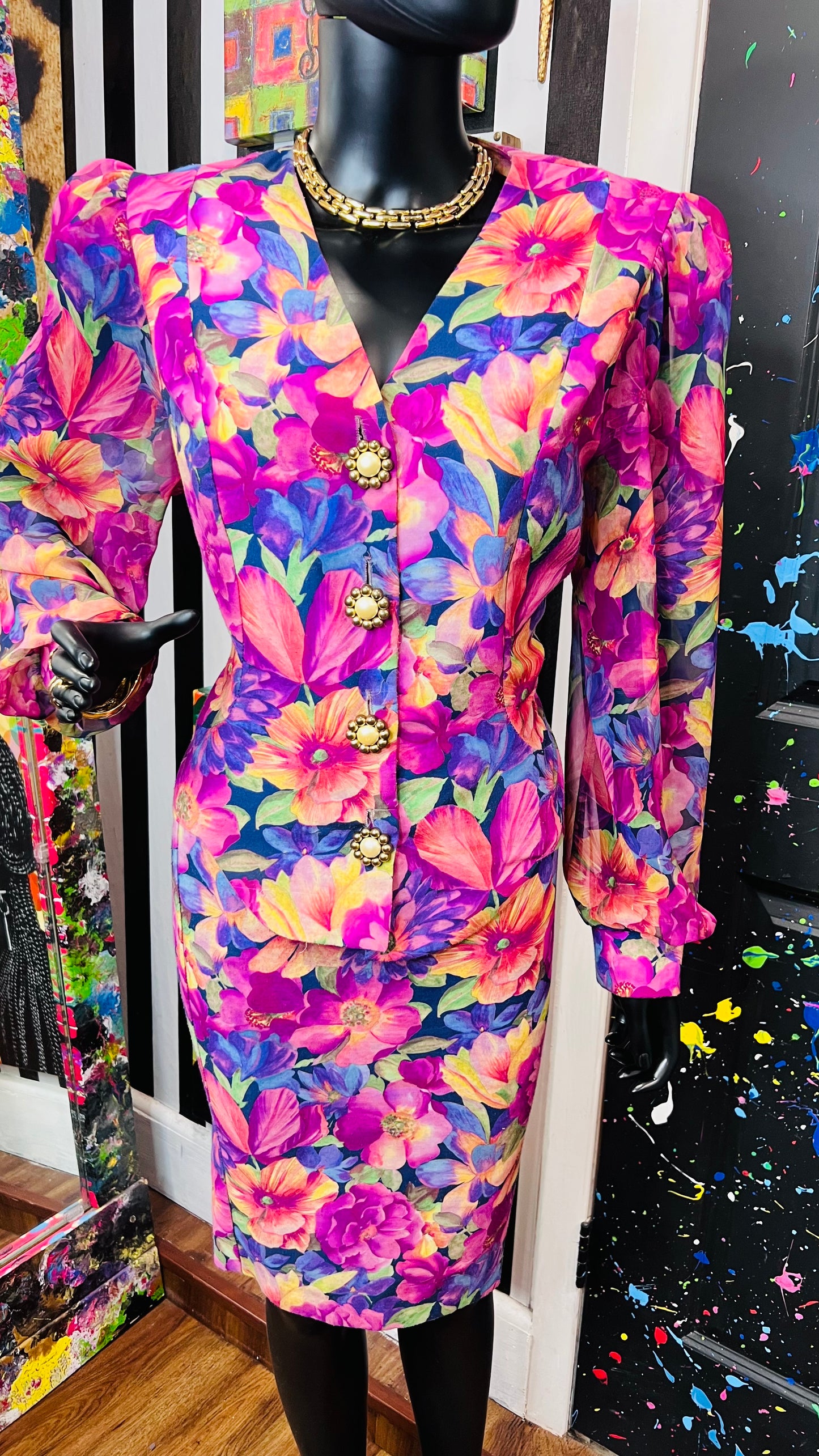 Vintage Sheer Arms Skirt Suit (14)