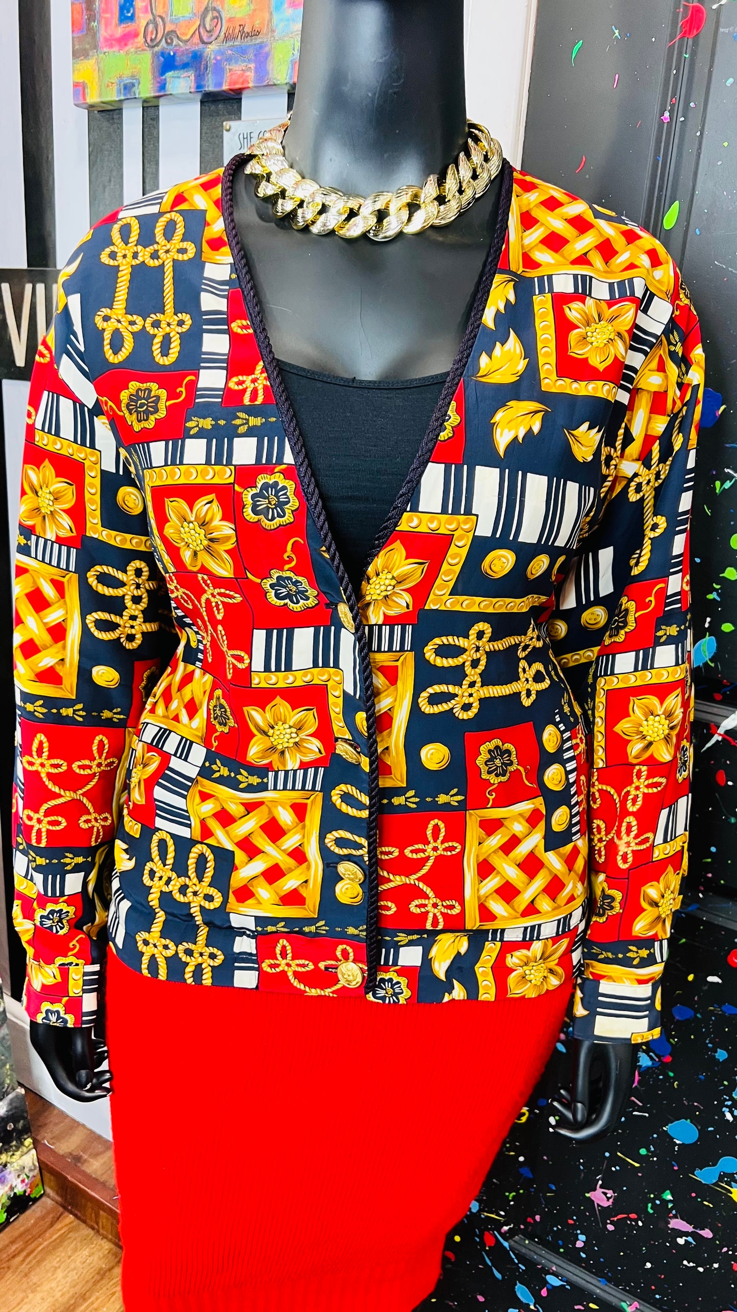 Vintage Nautical Print Blazer (24)