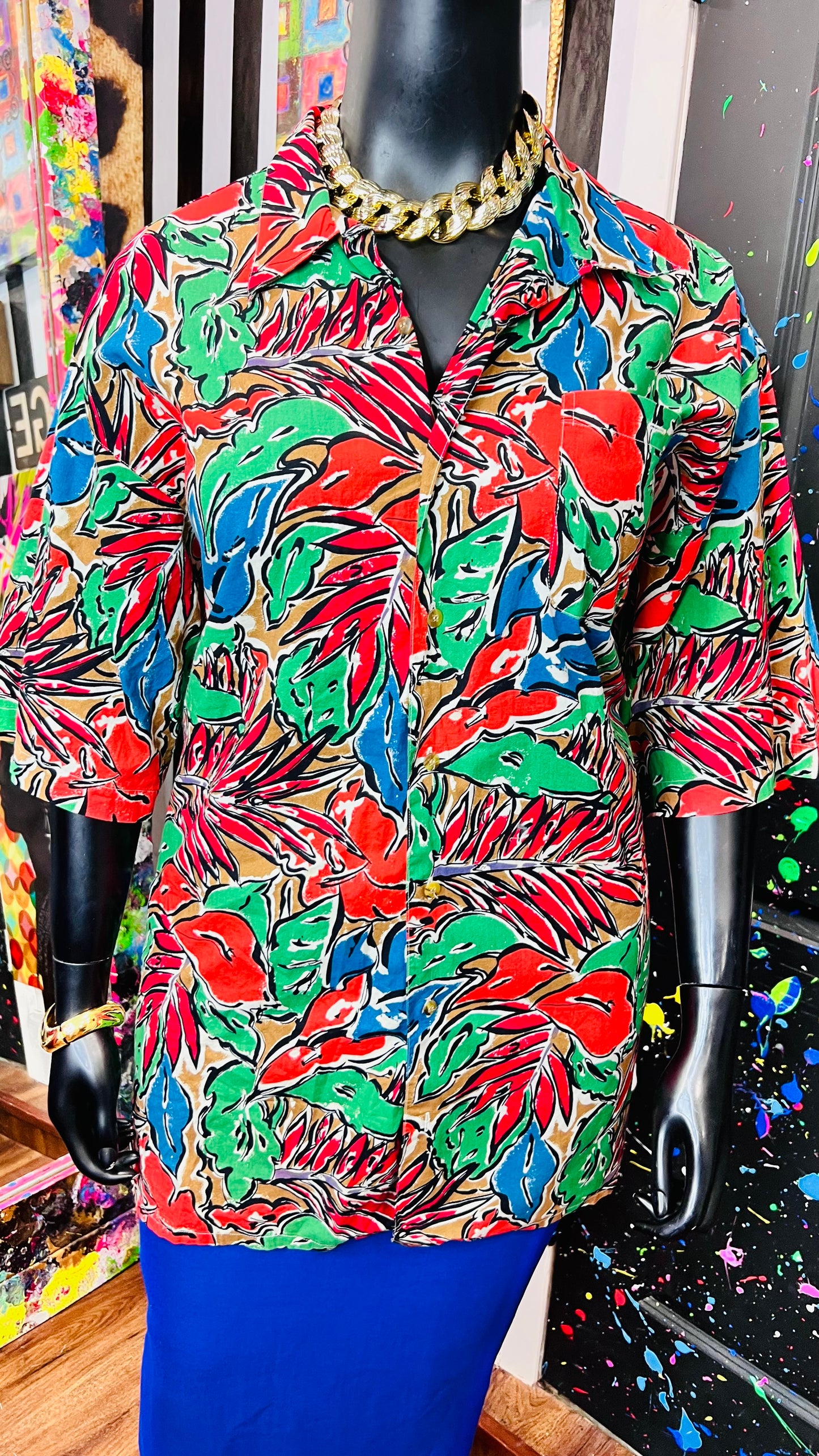 Vintage 80’s Bold Floral Blouse (22)