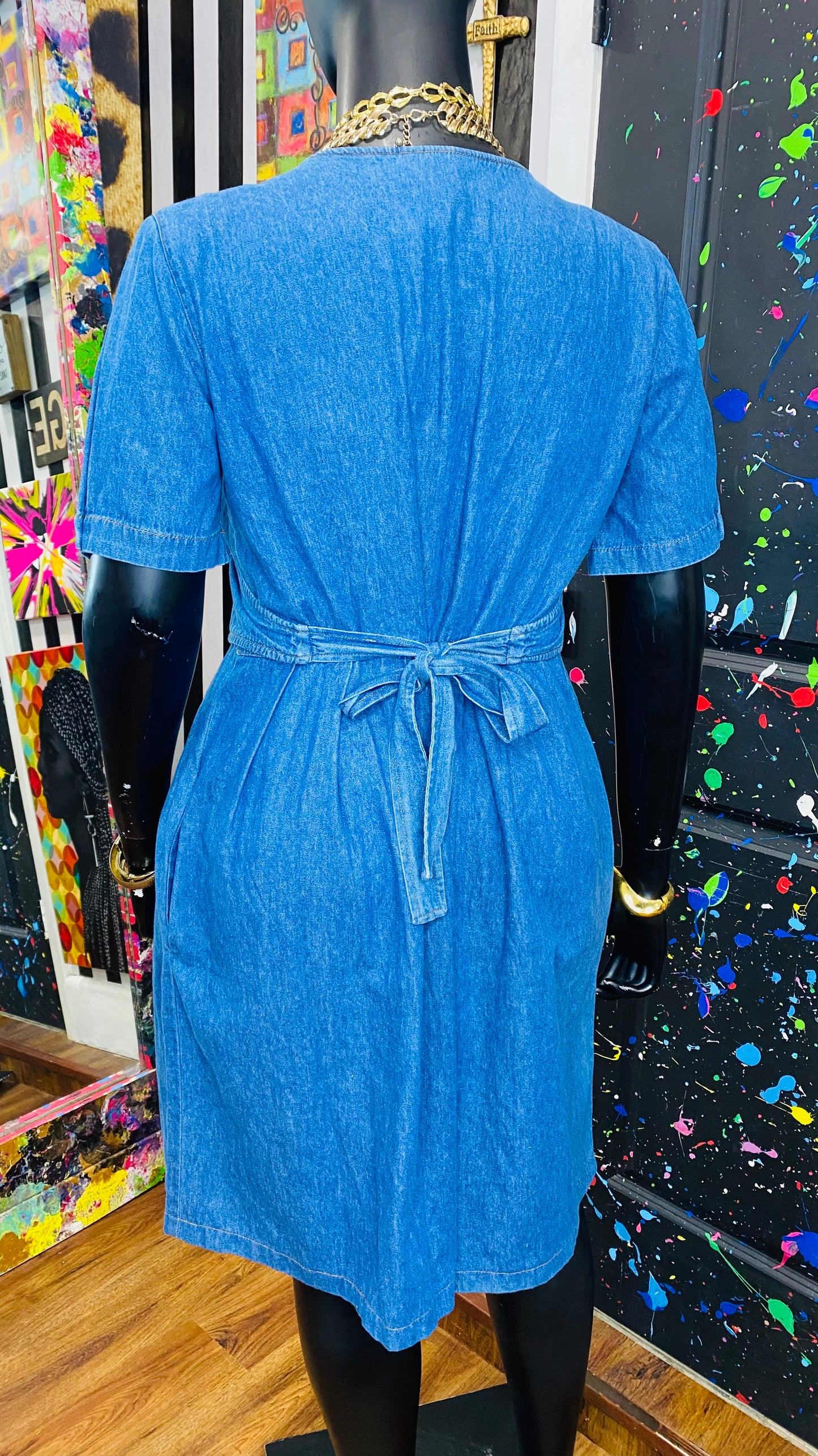 Vintage Denim Vest Dress (12/14)