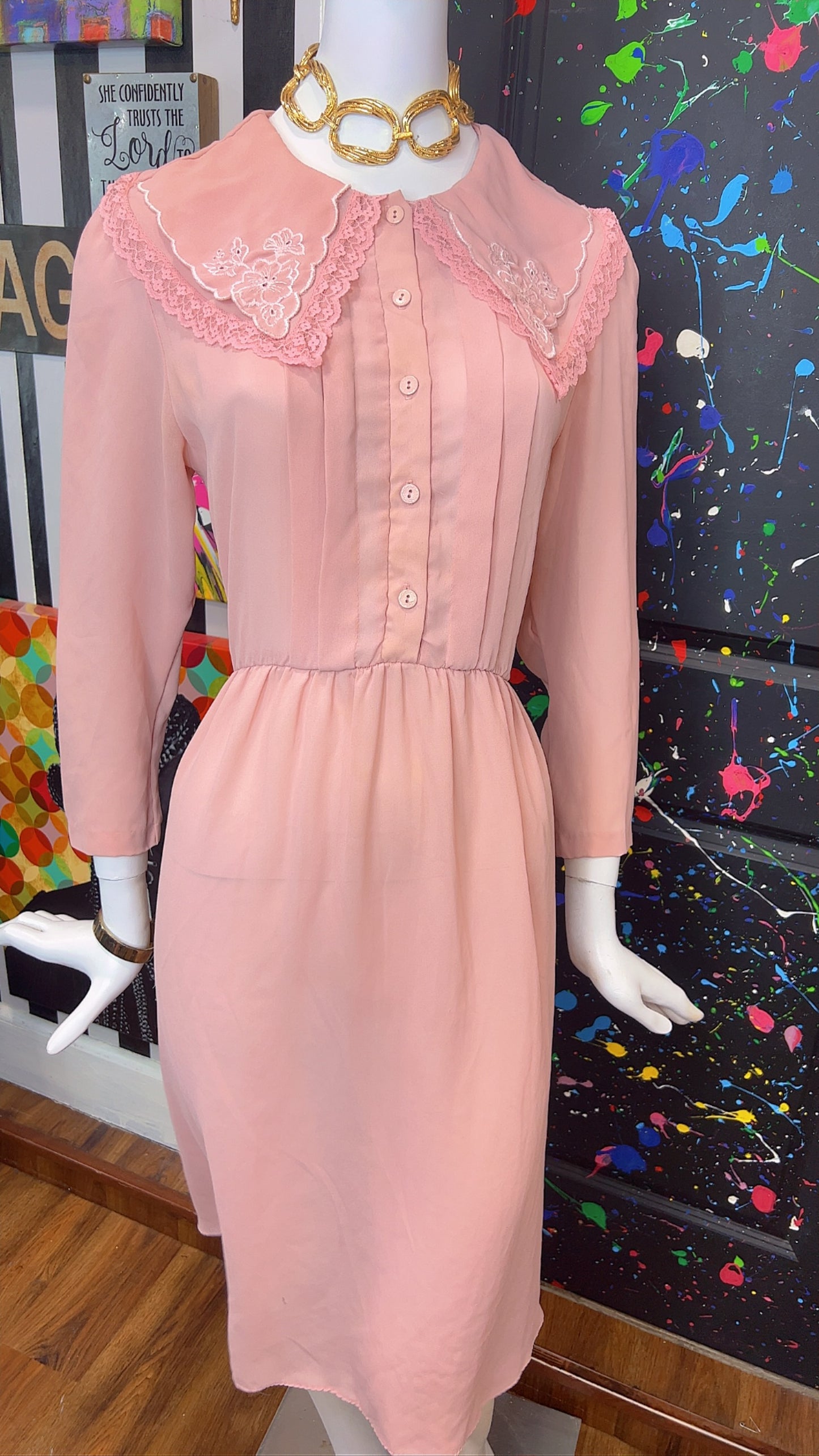 Vintage Blush Pink Dress (14)