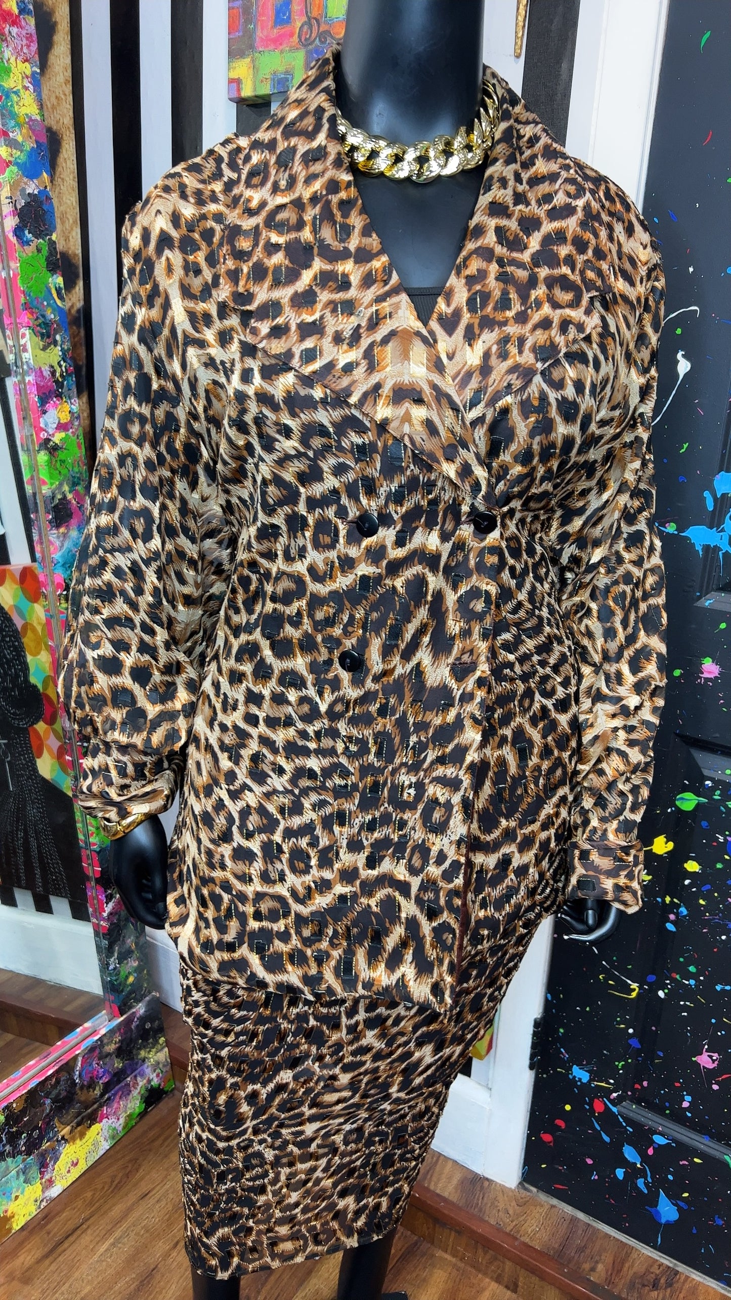 Vintage Animal Print Skirt Set (24)