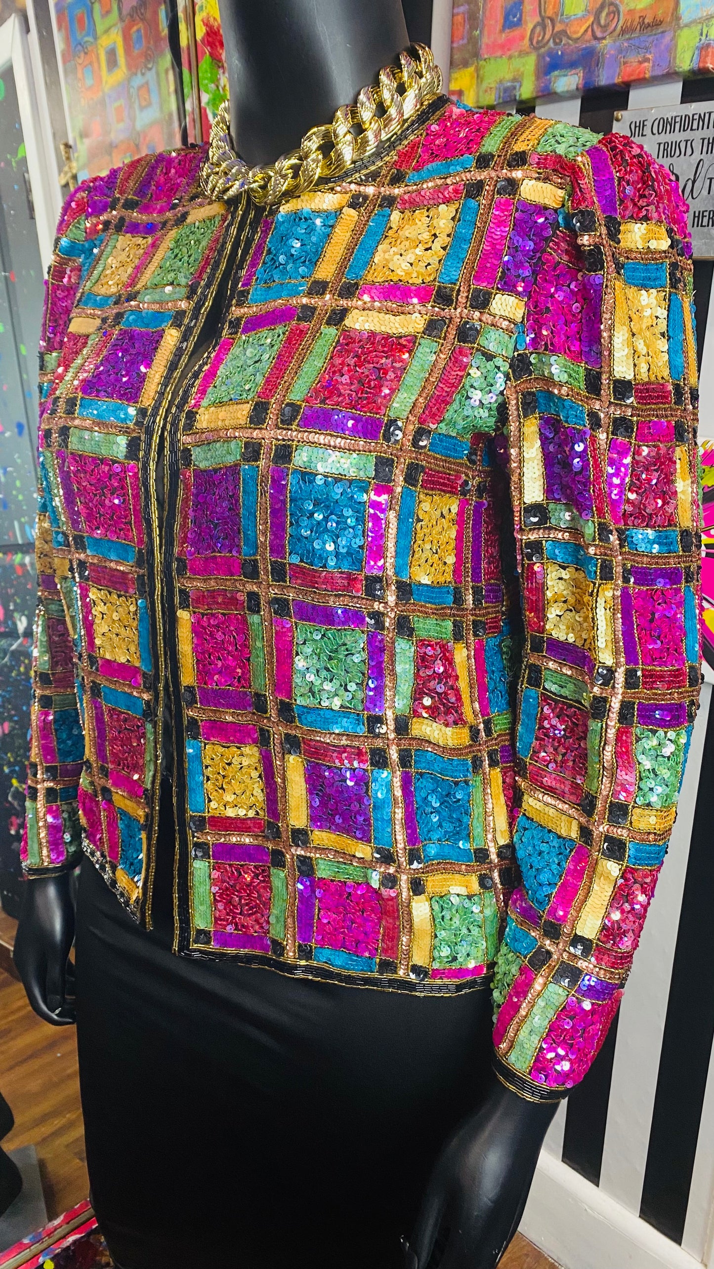 Vintage Sequin & Silk Blazer (12)