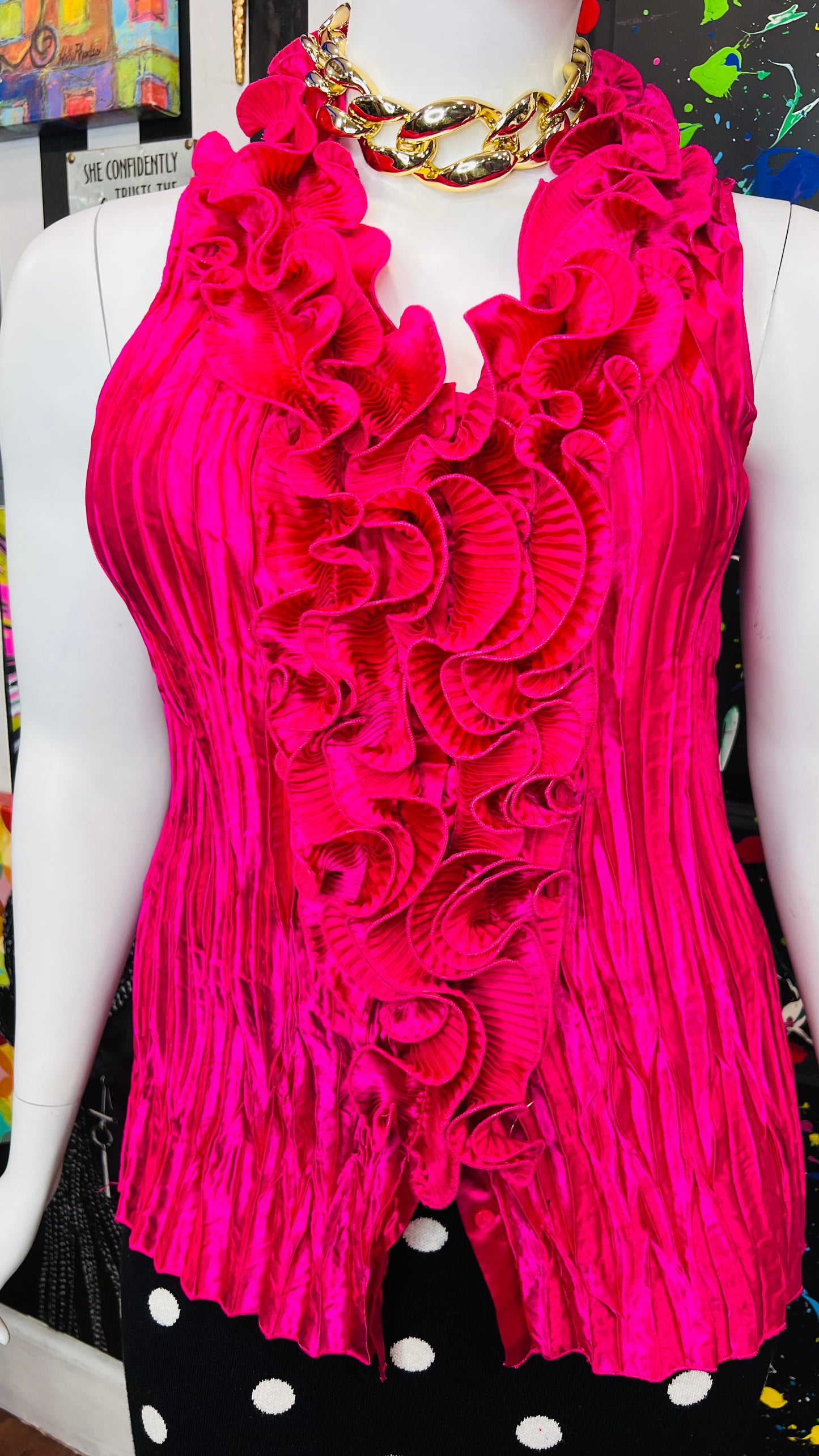 Vintage Y2K Pink Sleeveless Blouse (18/20W)