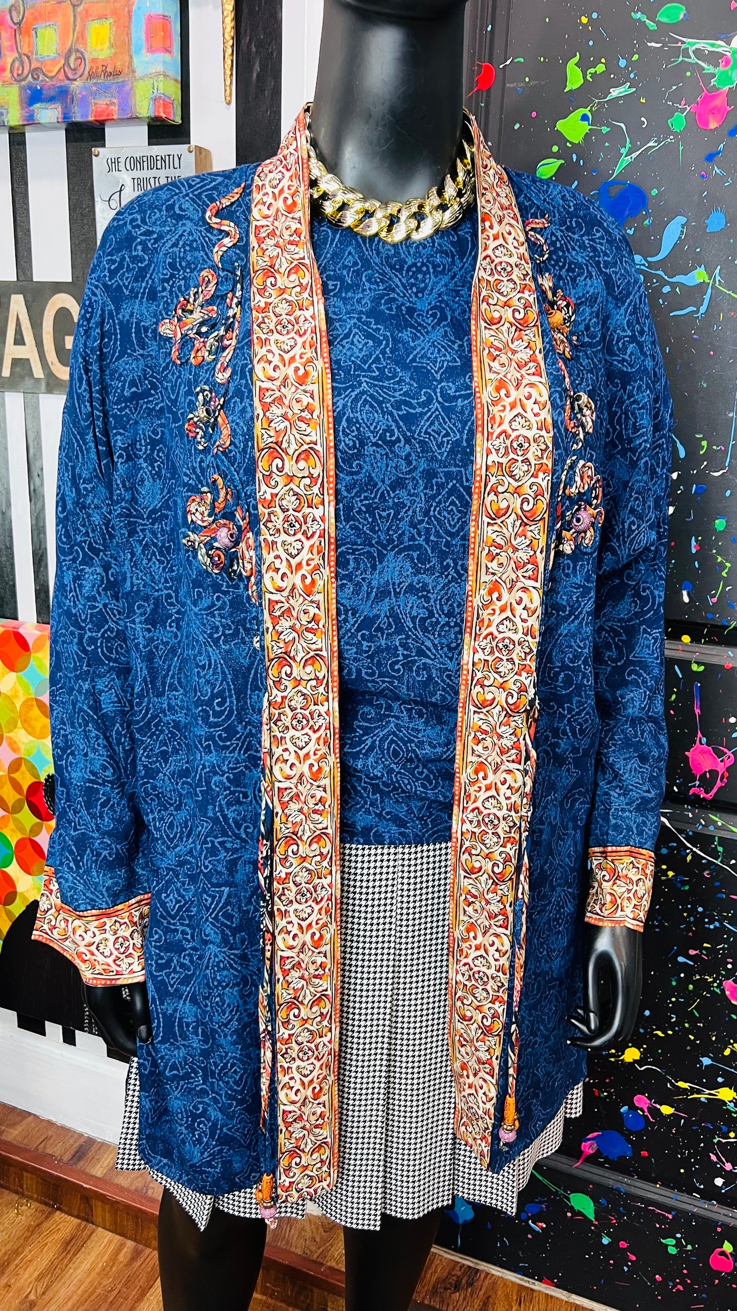 Vintage Carole Little Blouse & Duster Set (14)