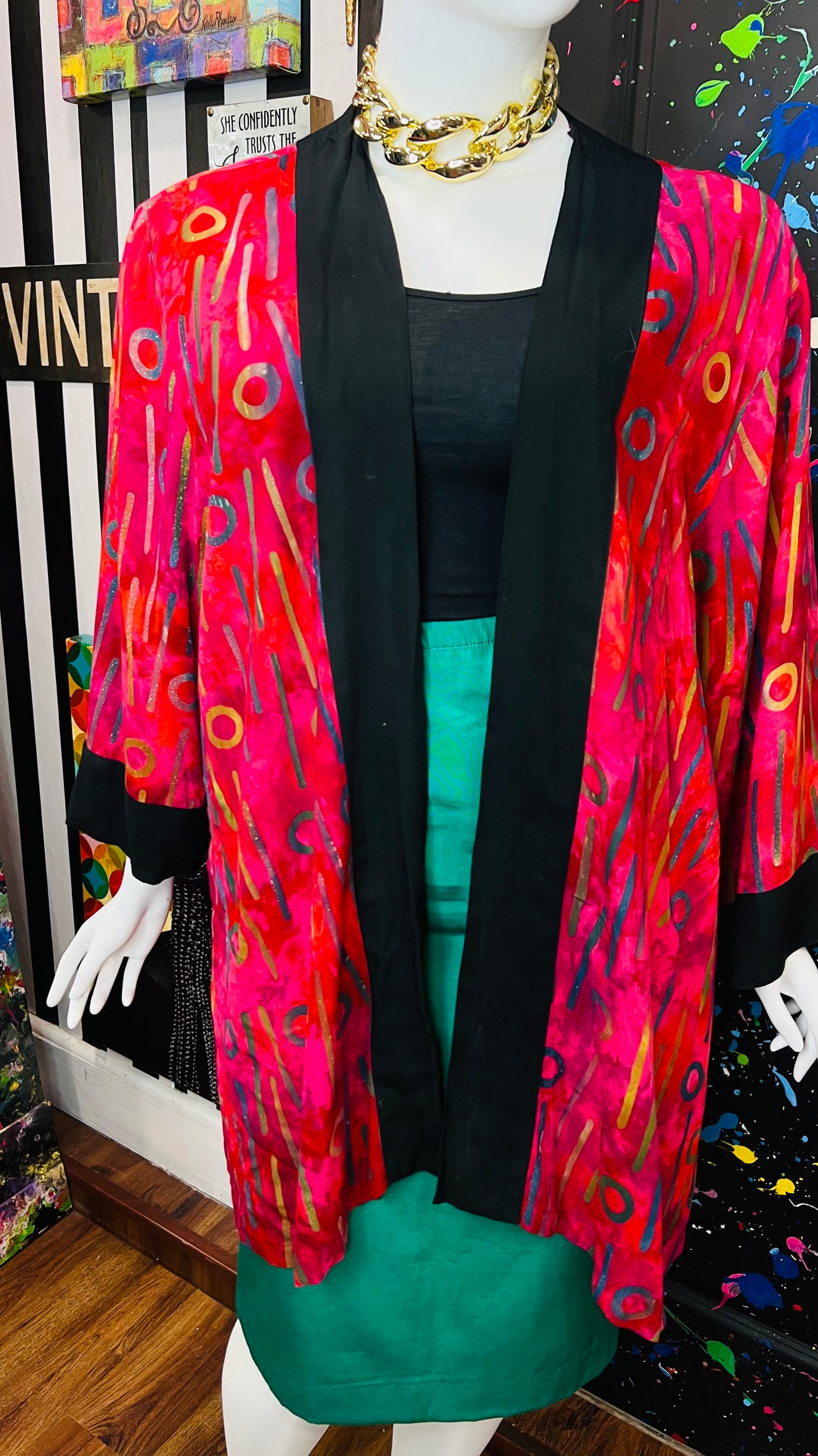 Rayon Abstract Duster (OS)