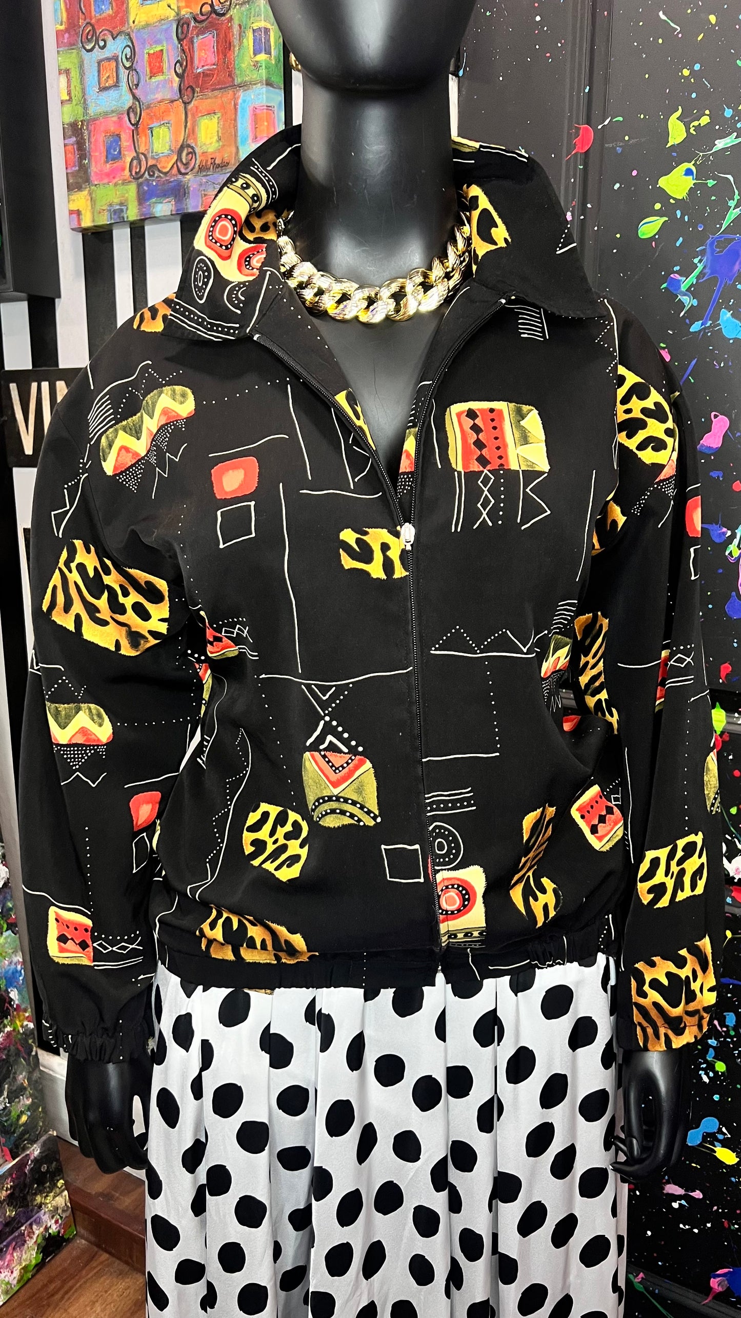 Vintage Animal Abstract Print Jacket (16/18)