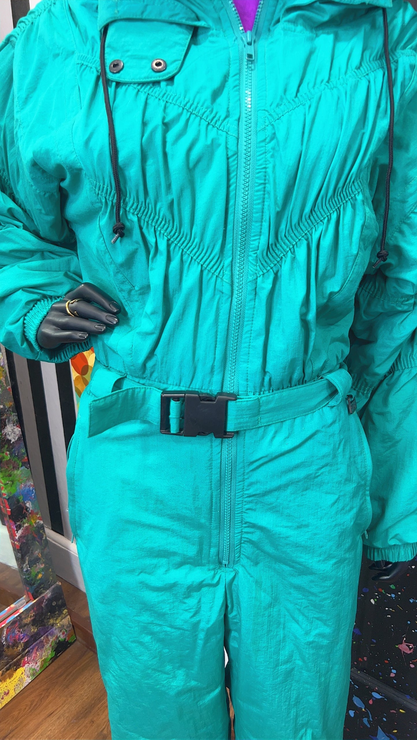 Vintage Teal Ski Suit (14)