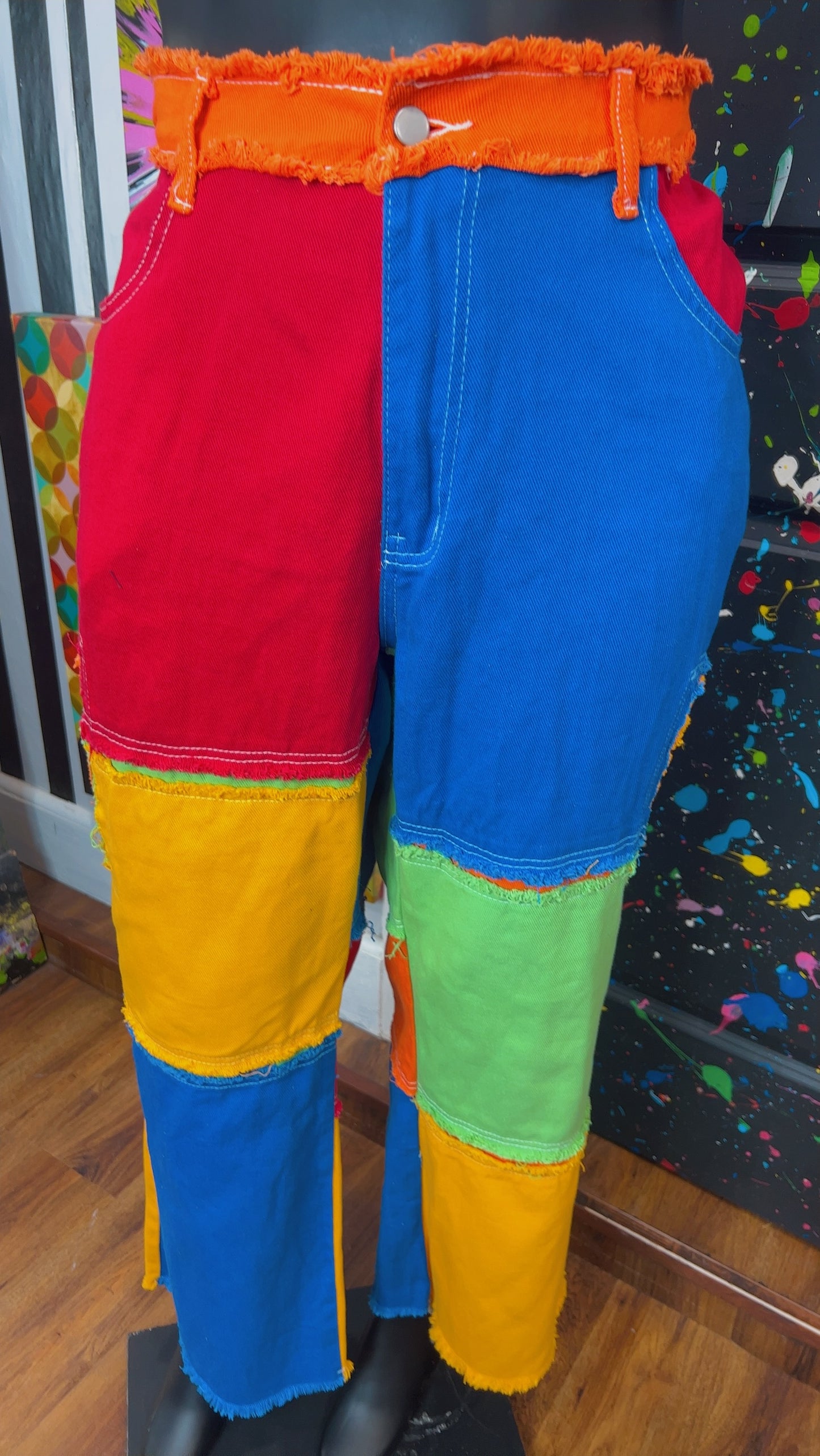 Colorblock Patchwork Jeans (18)