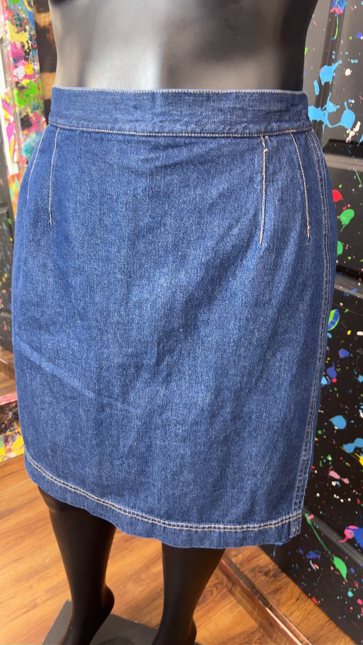 Vintage Dark Wash Denim Skort (20)