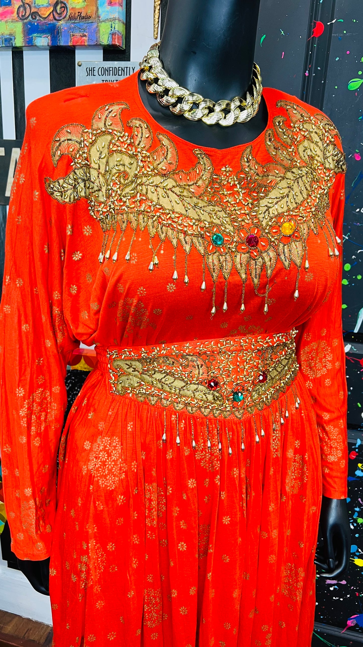 Vintage Beaded & Jewel Skirt Set (16)