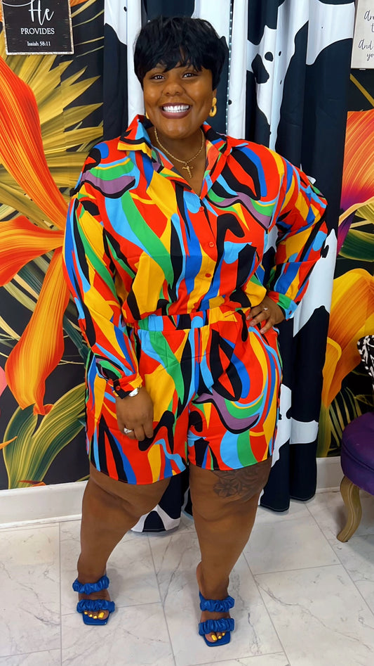 Plus Size Vintage Inspired - Oasis Shorts Set