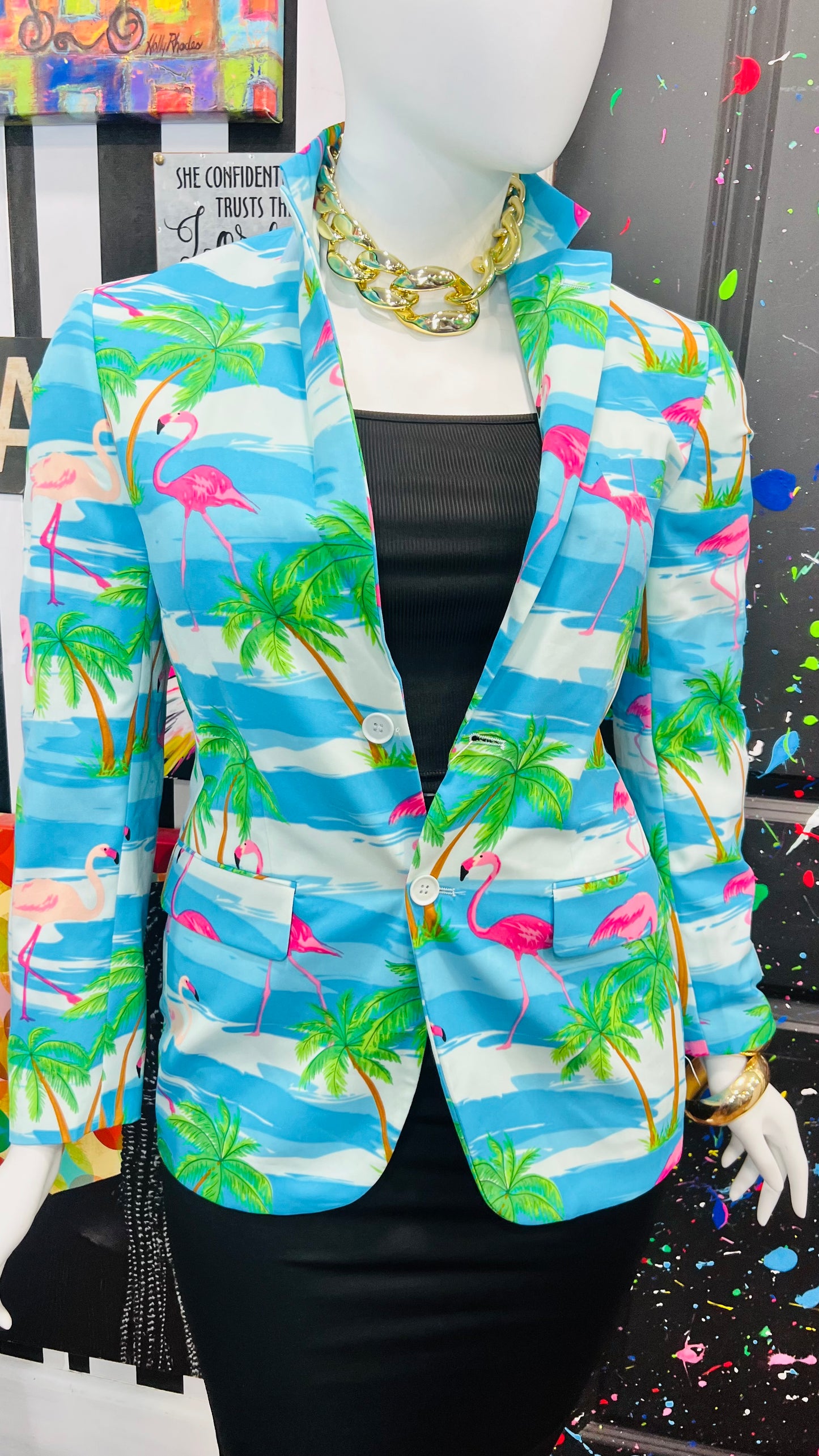 Tropical Flamingo Blazer (12)